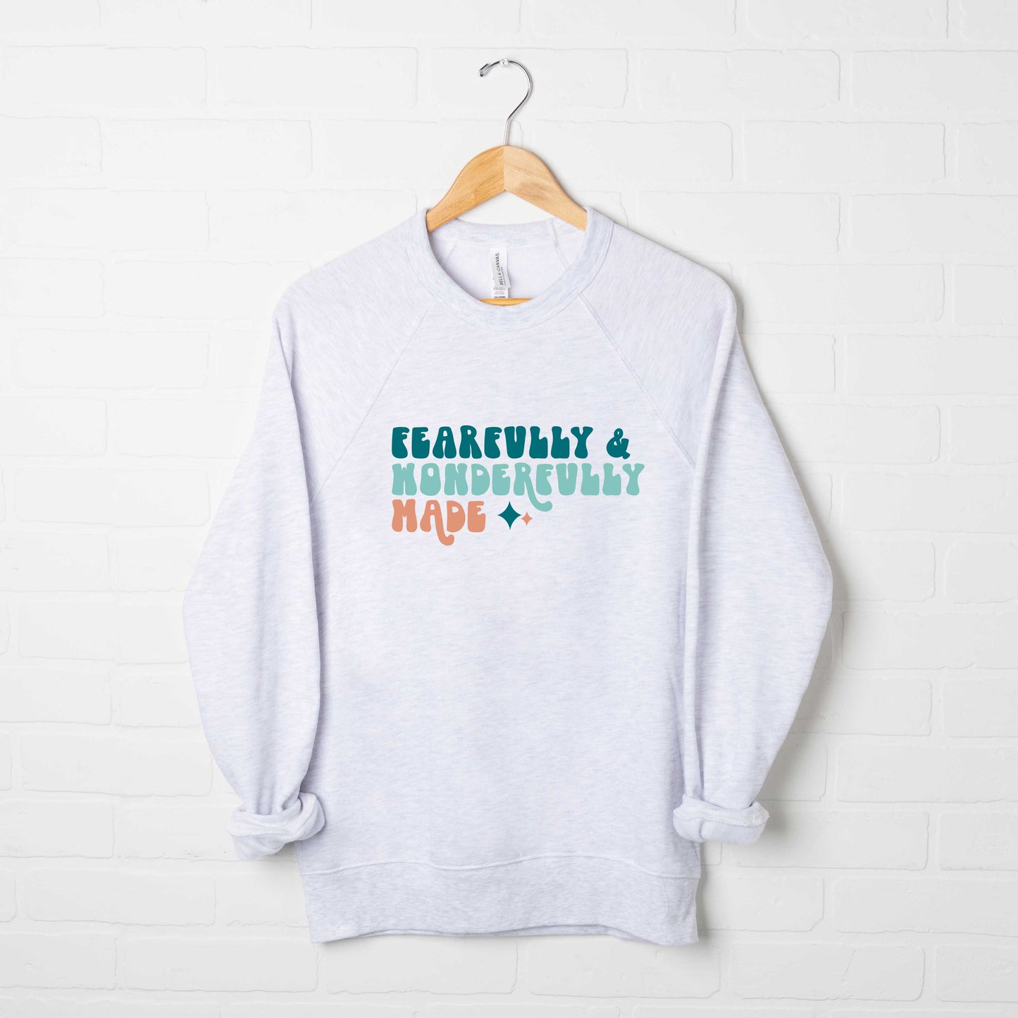 Fearfully And Wonderfully Made Colorful | Bella Canvas Premium Sweatshirt