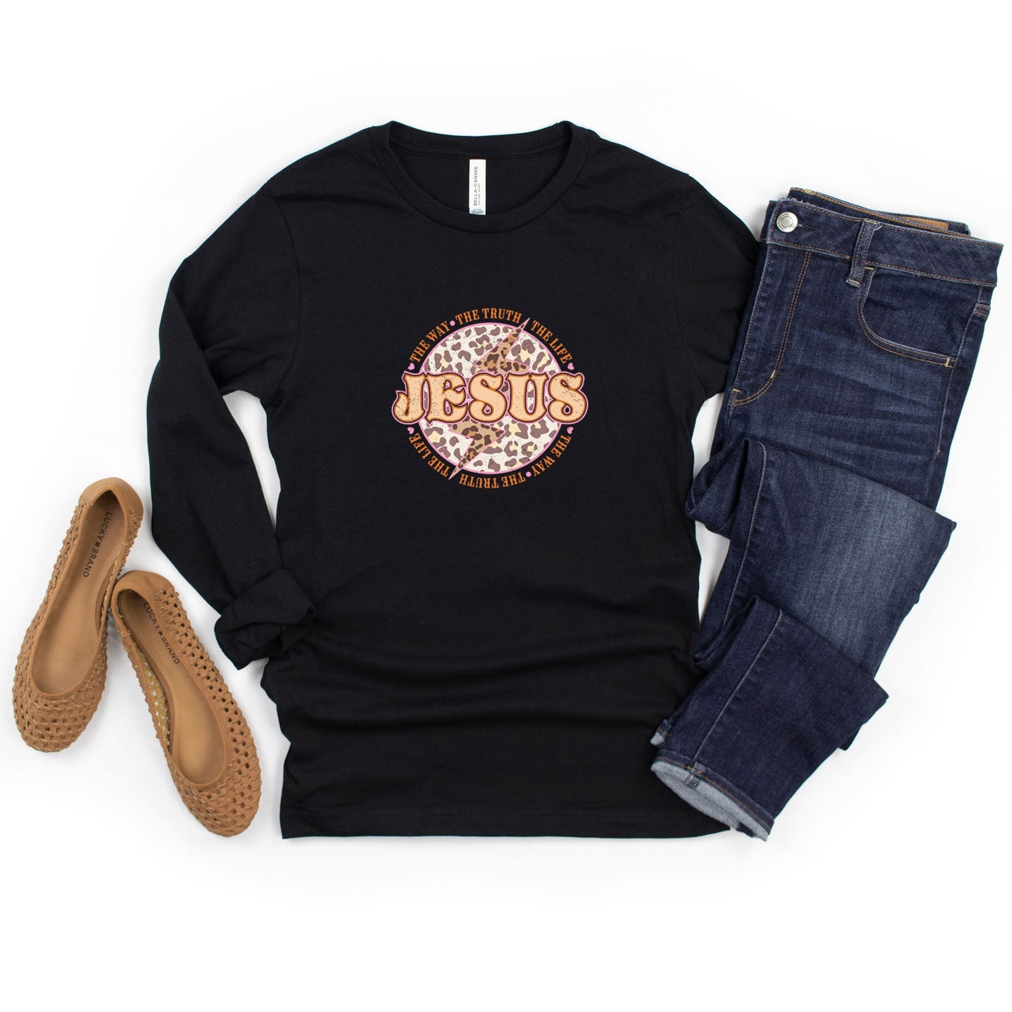 Jesus Leopard | Long Sleeve Crew Neck