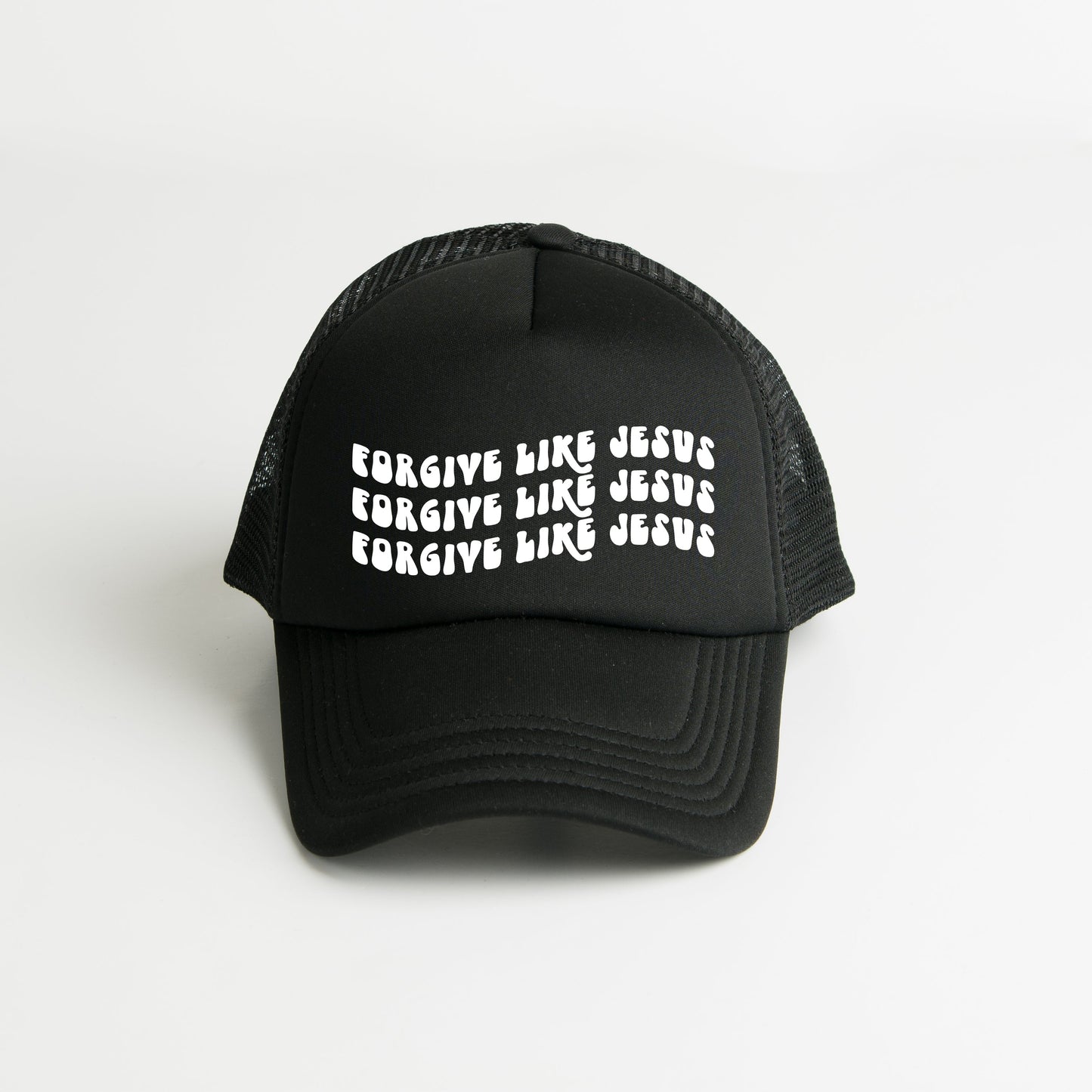 Forgive Like Jesus Stacked Wavy | Foam Trucker Hat