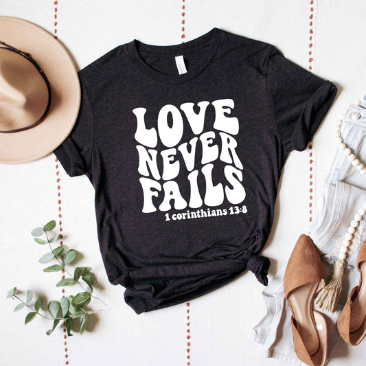 Love Never Fails Wavy | Short Sleeve Crew Neck