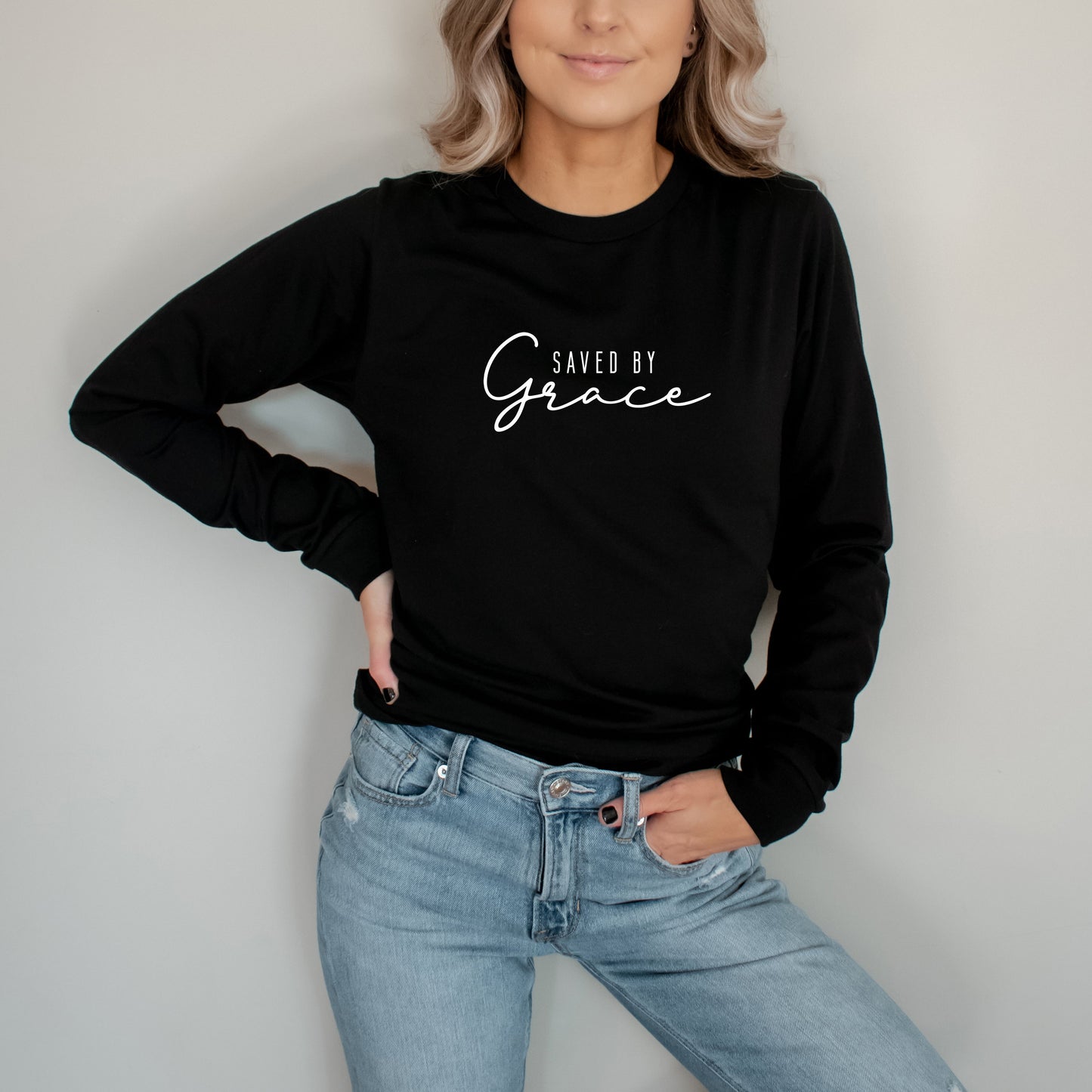 Saved By Grace | Long Sleeve Crew Neck