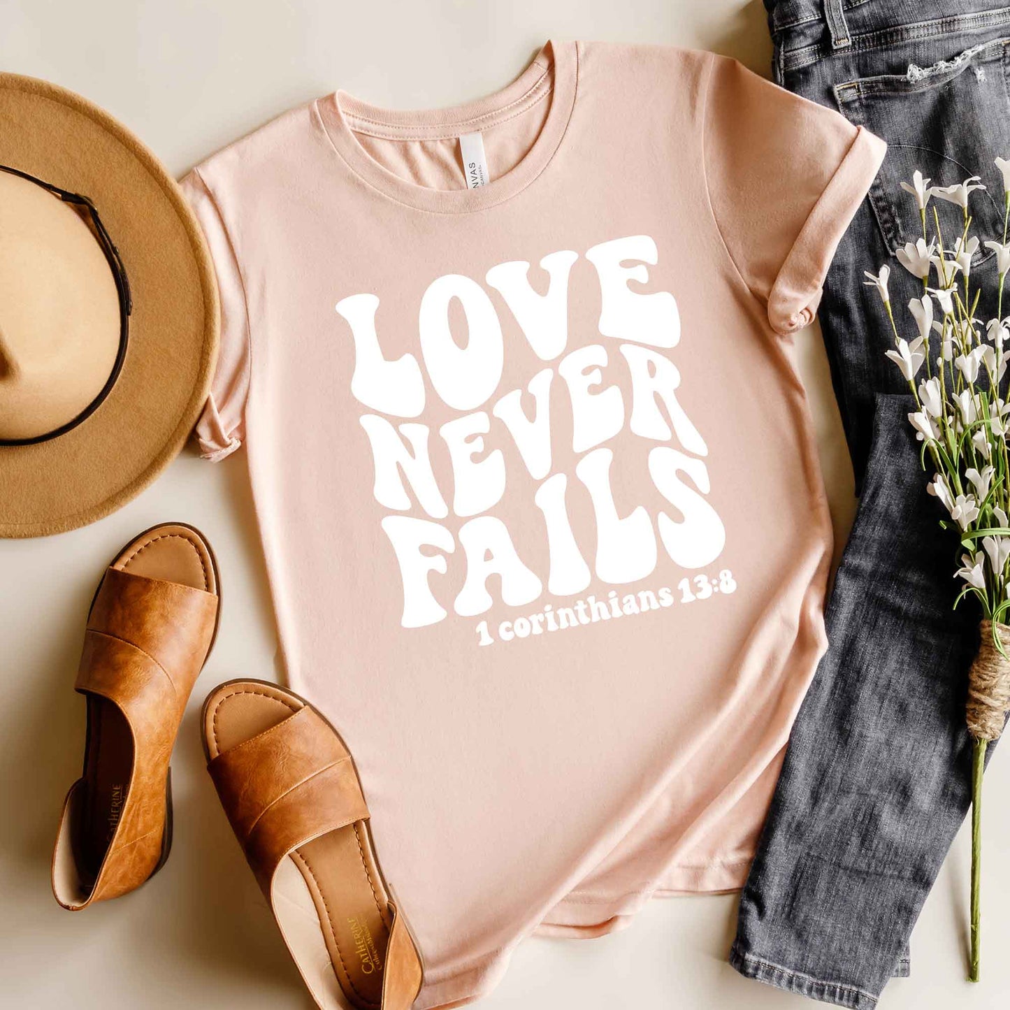 Love Never Fails Wavy | Short Sleeve Crew Neck