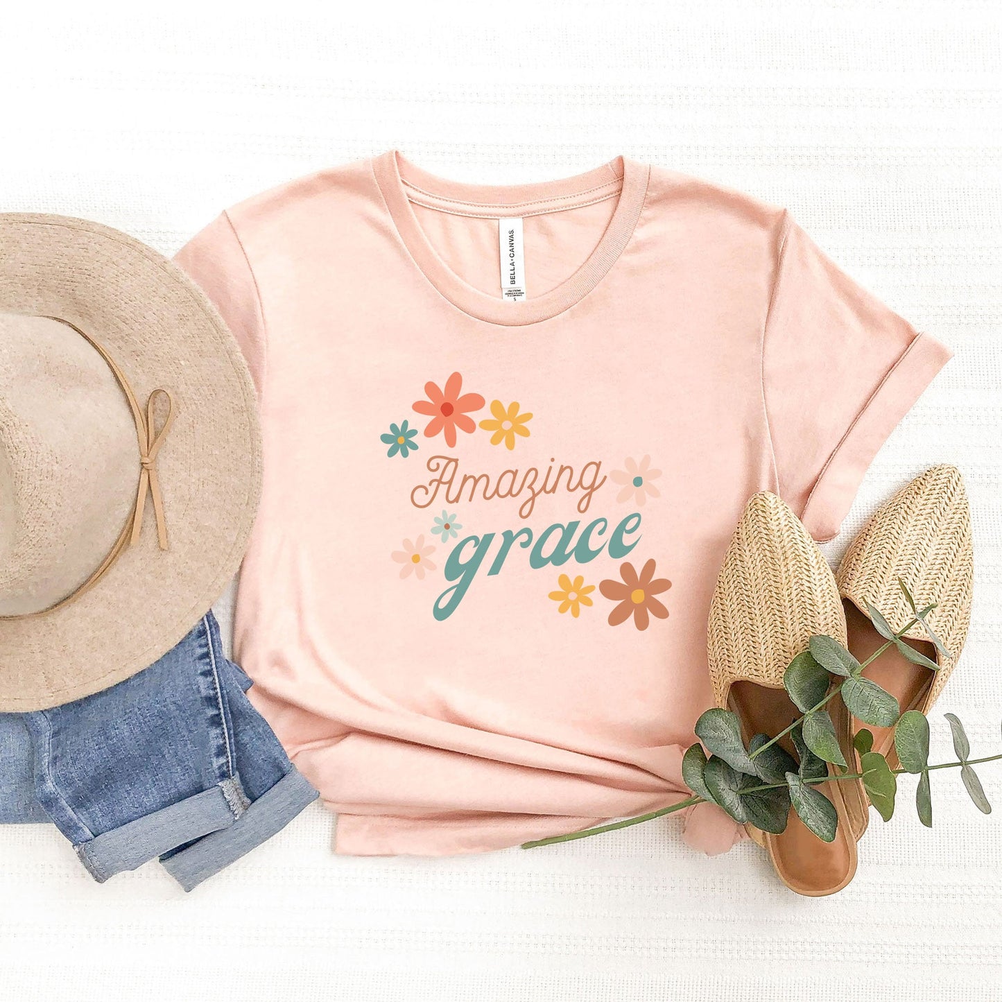 Amazing Grace Flowers | Short Sleeve Crew Neck