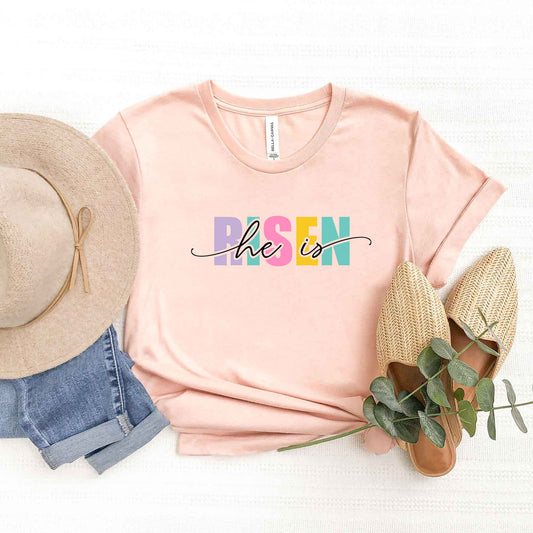 He Is Risen Colorful | Short Sleeve Crew Neck