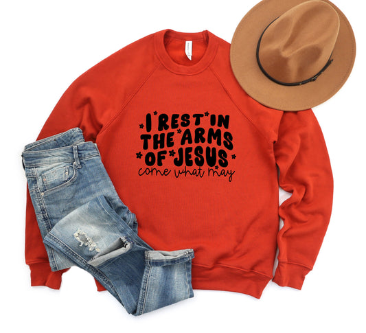 I Rest In The Arms of Jesus | Bella Canvas Premium Sweatshirt