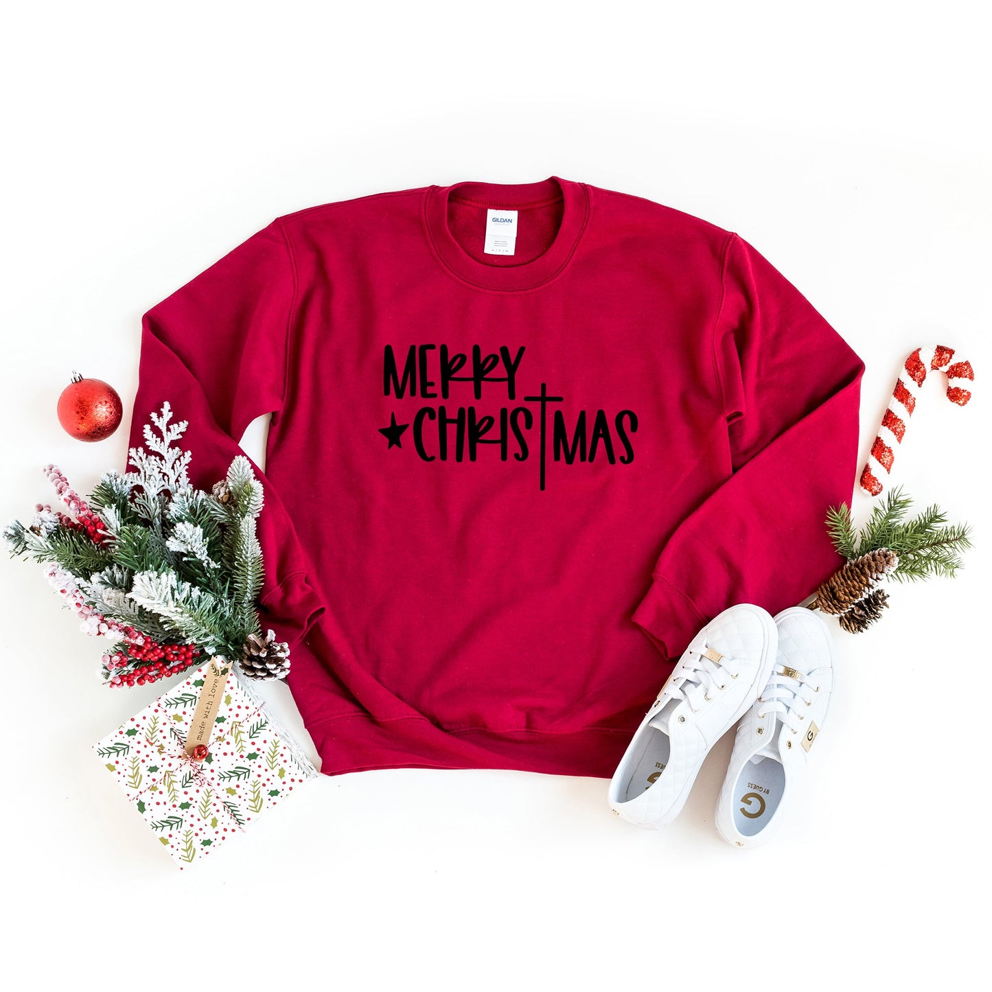 Merry Christmas Cross | Sweatshirt