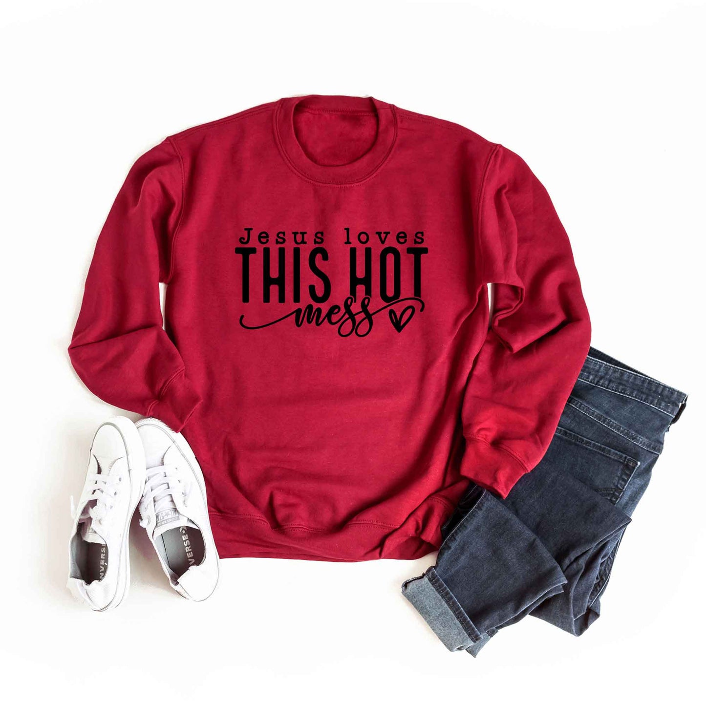 Jesus Loves This Hot Mess | Sweatshirt