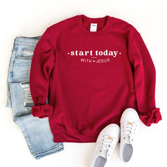 Start Today With Jesus Heart | Sweatshirt