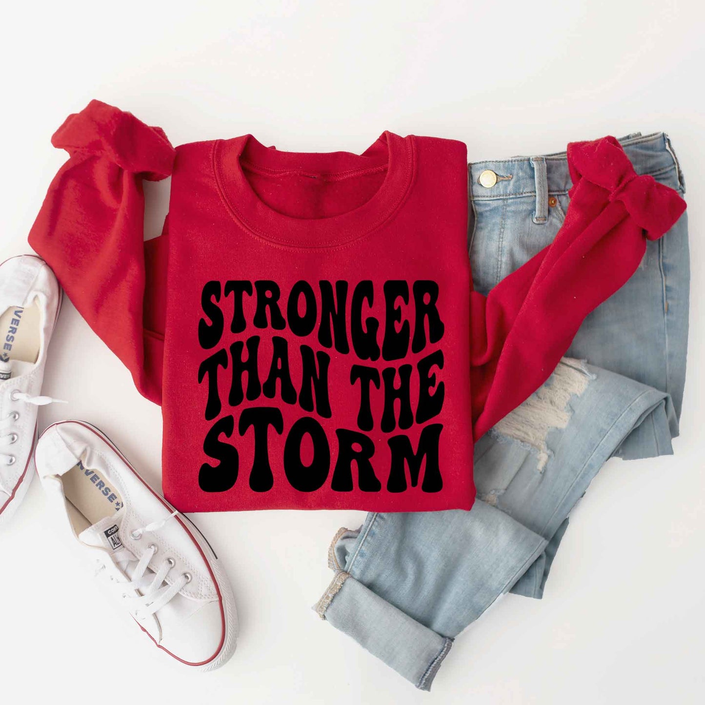 Retro Stronger Than The Storm Wavy | Sweatshirt