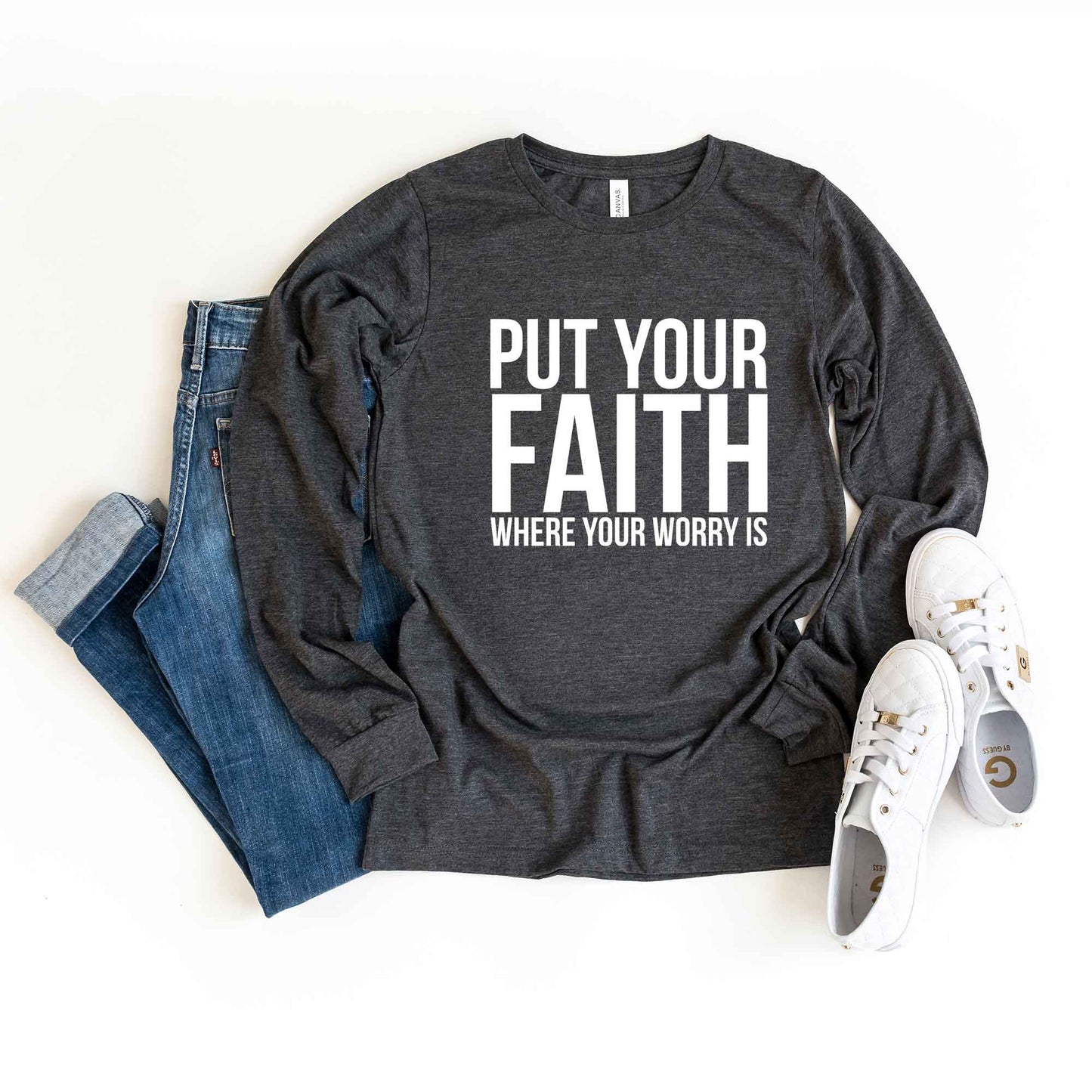 Faith Where Worry Is | Long Sleeve Crew Neck