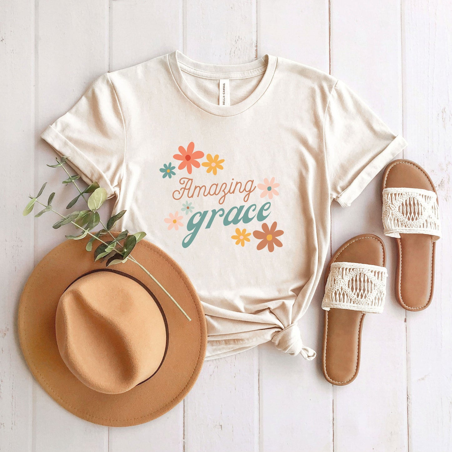 Amazing Grace Flowers | Short Sleeve Crew Neck