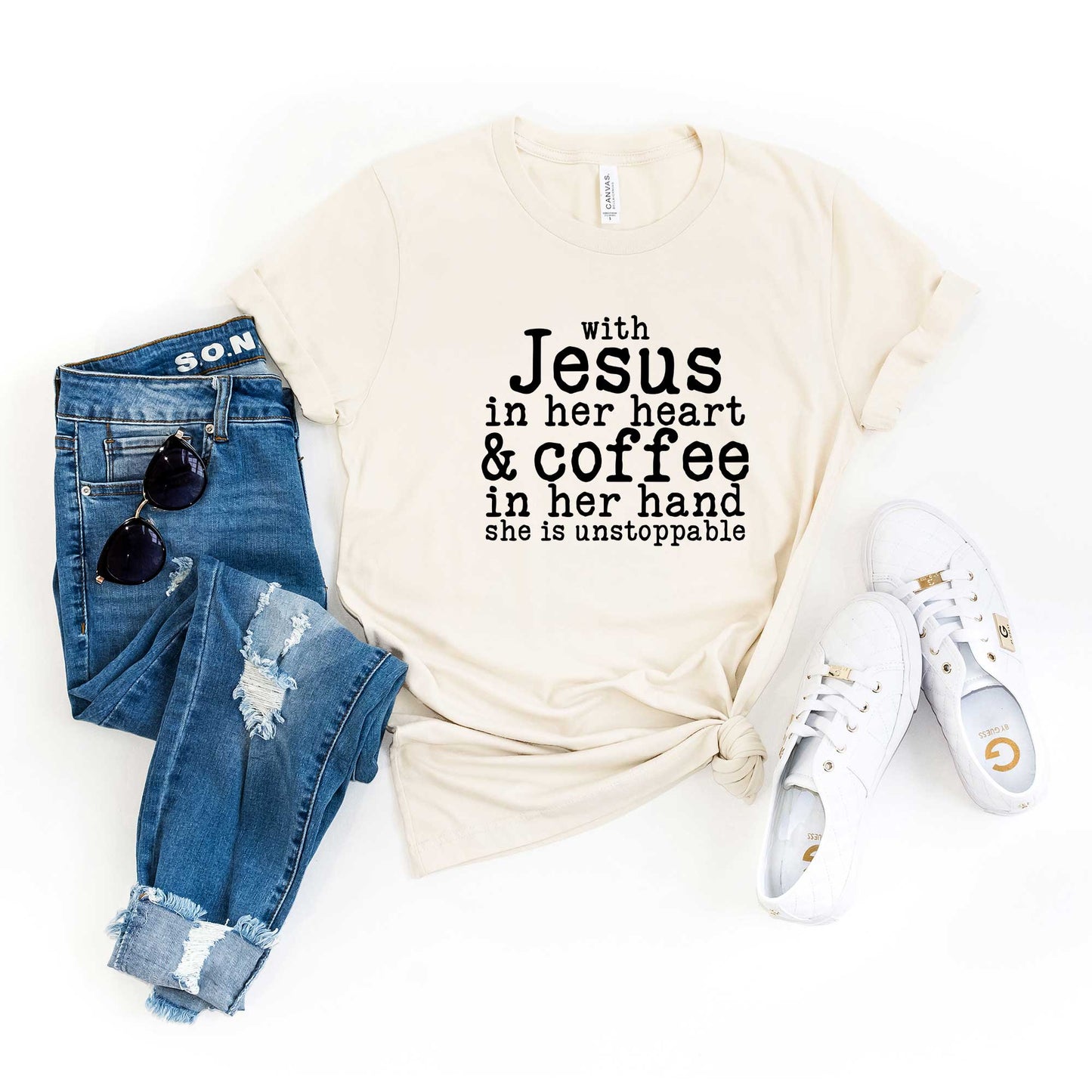 Jesus In Her Heart | Short Sleeve Crew Neck