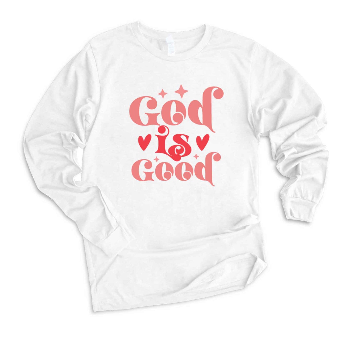 God Is Good Hearts | Long Sleeve Crew Neck