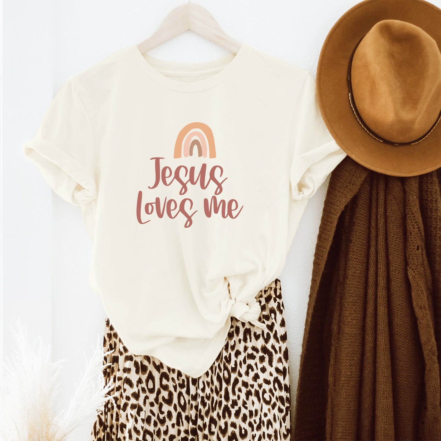 Jesus Loves Me Rainbow | Short Sleeve Crew Neck