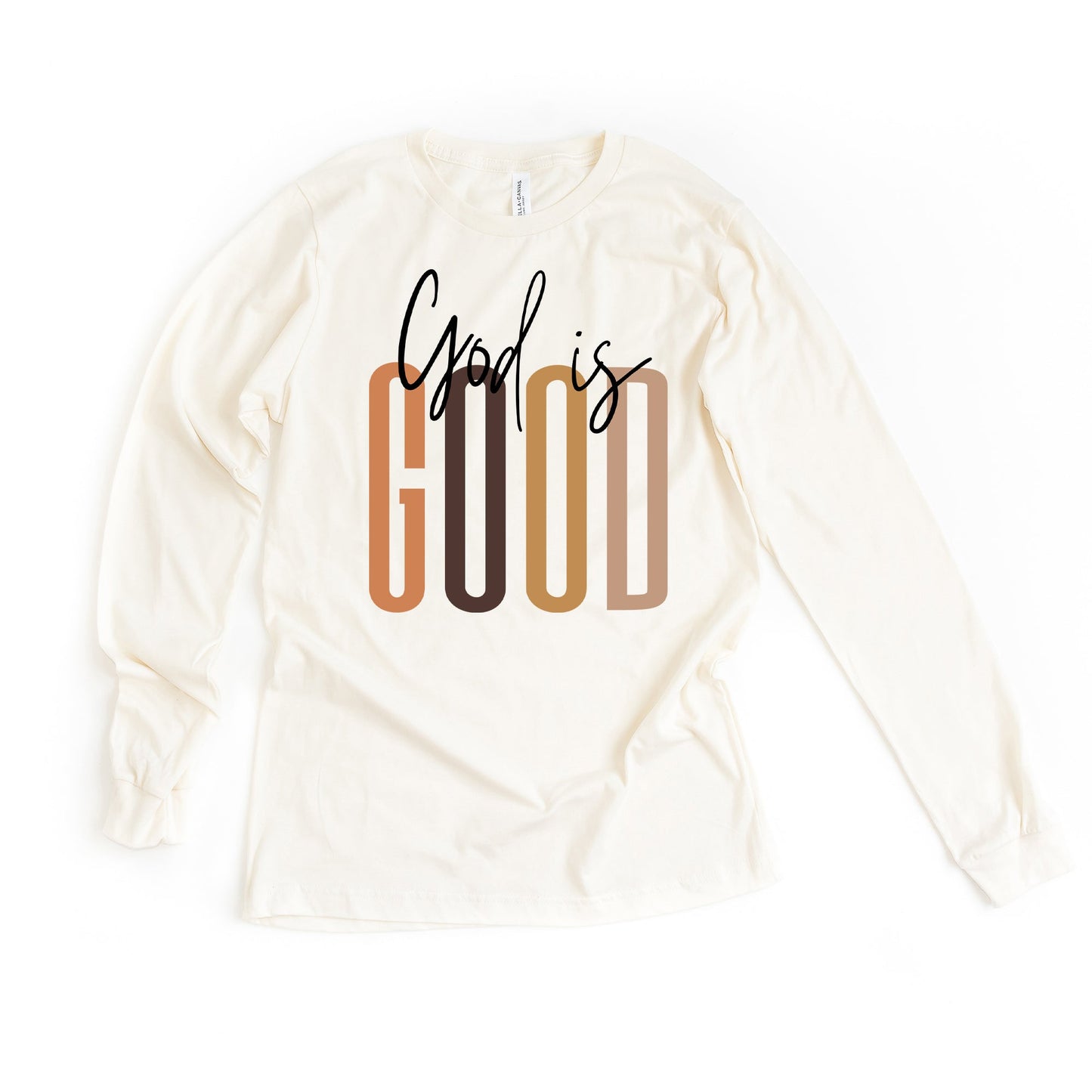 God Is Good Cursive | Long Sleeve Crew Neck