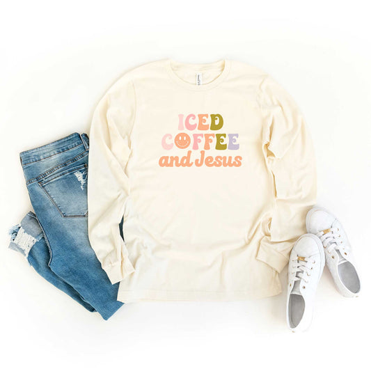 Iced Coffee And Jesus | Long Sleeve Crew Neck