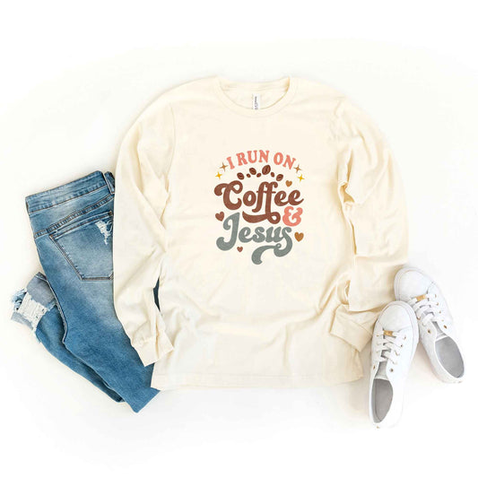 Coffee and Jesus Colorful | Long Sleeve Crew Neck