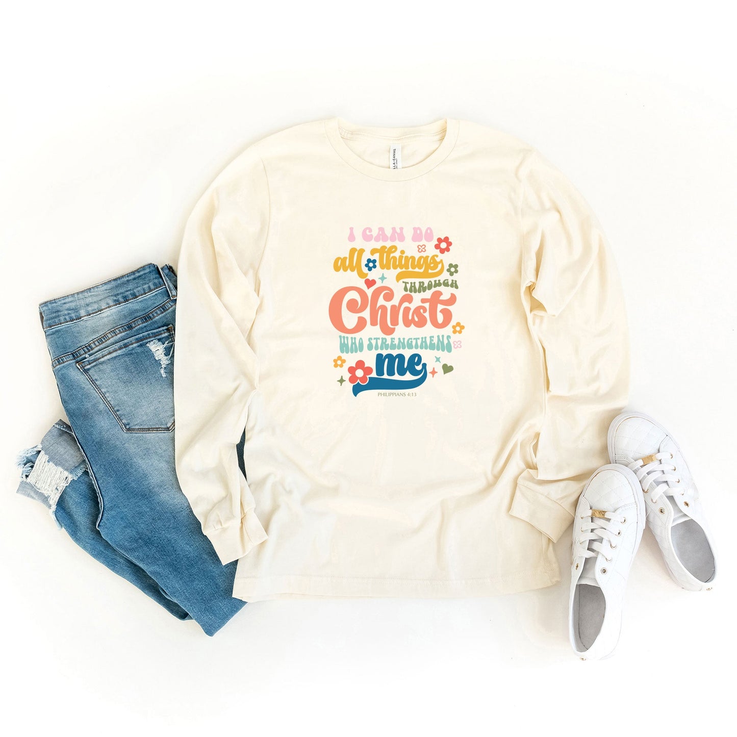 I Can Do All Things Colorful | Long Sleeve Crew Neck