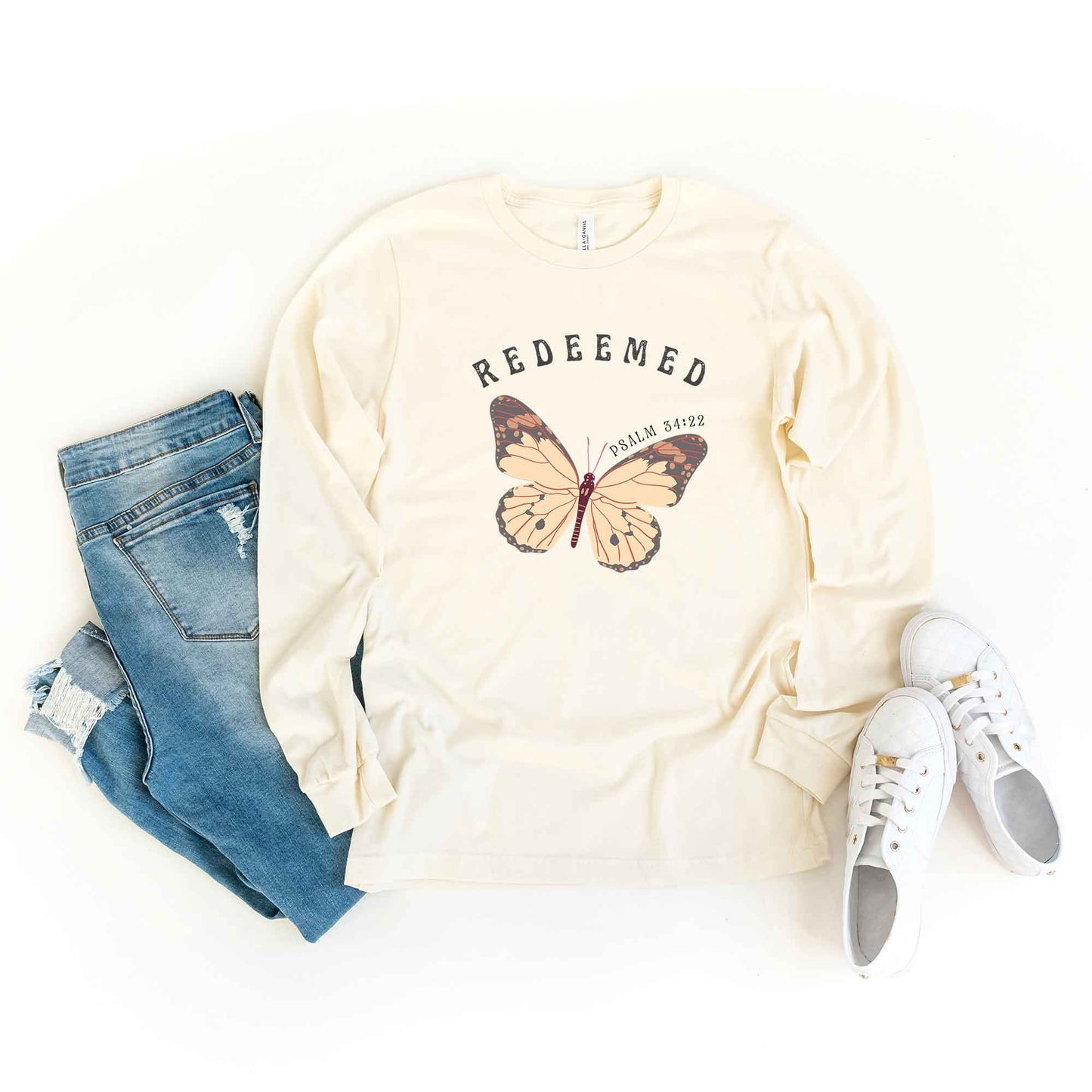 Redeemed Boho Butterfly | Long Sleeve Crew Neck