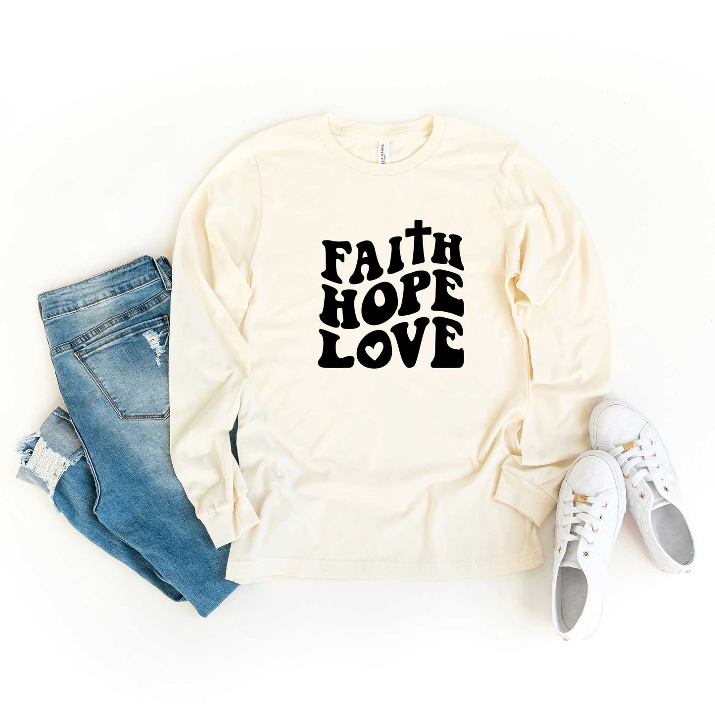 Faith Hope Love | Long Sleeve Crew Neck