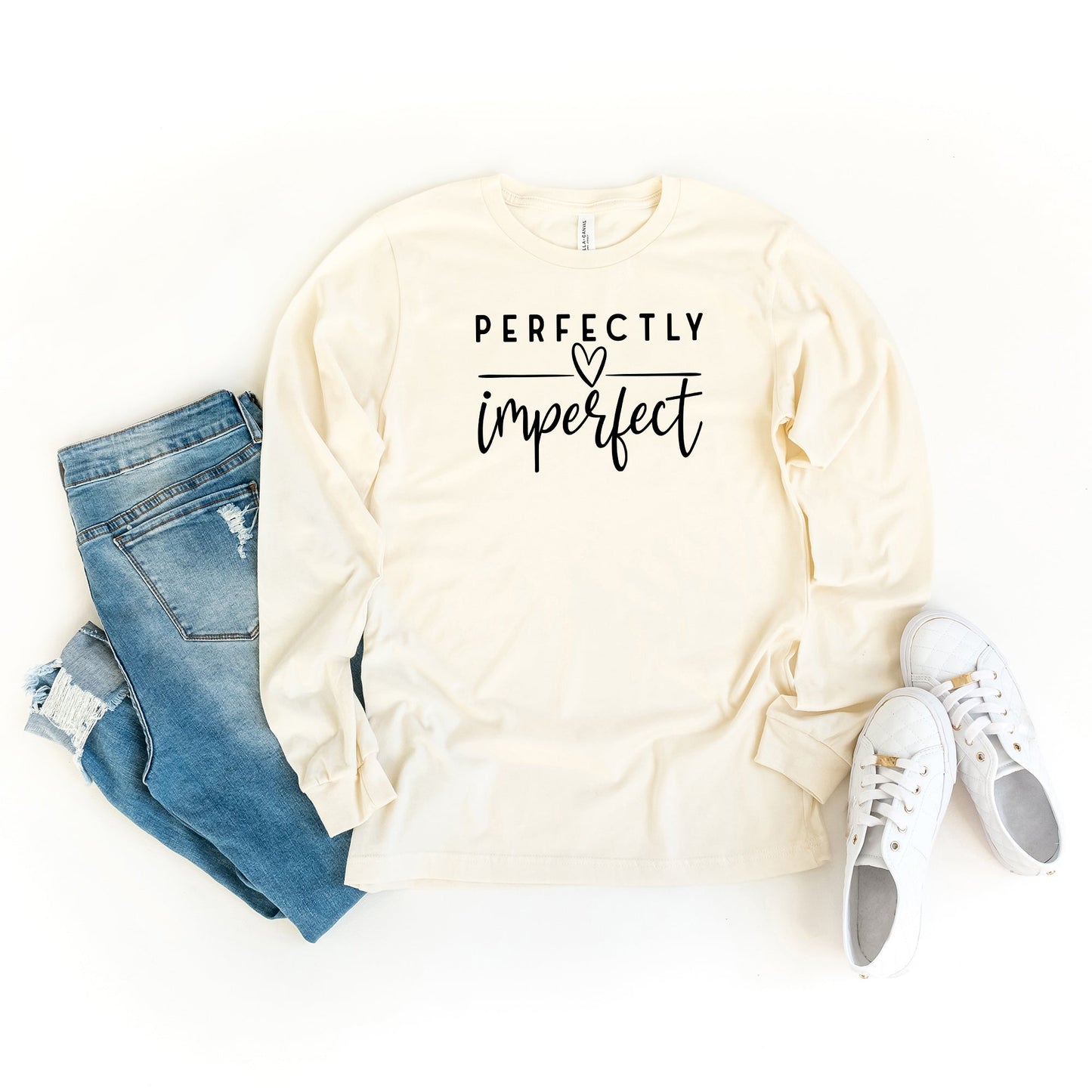 Perfectly Imperfect Heart | Long Sleeve Crew Neck