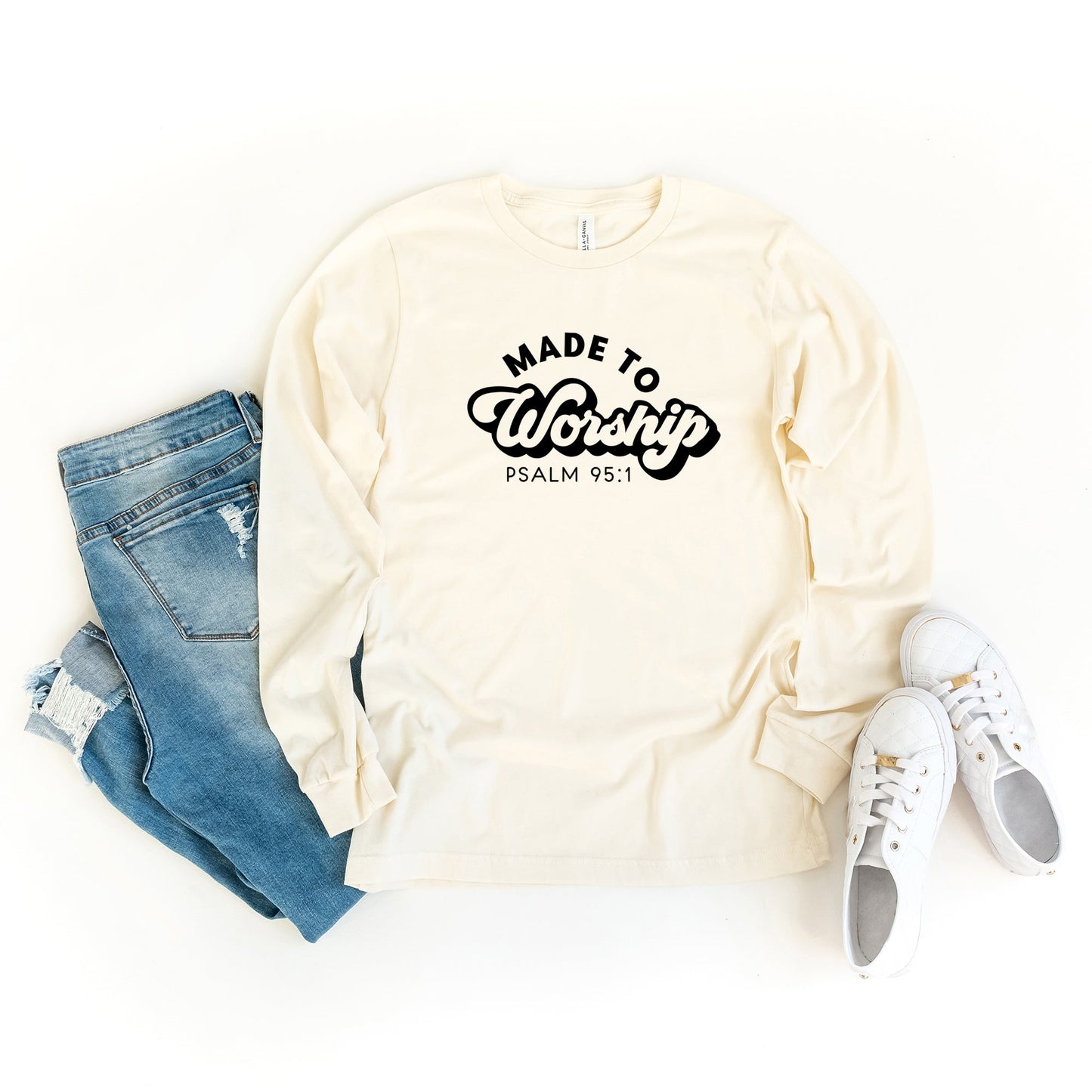 Retro Made To Worship | Long Sleeve Crew Neck