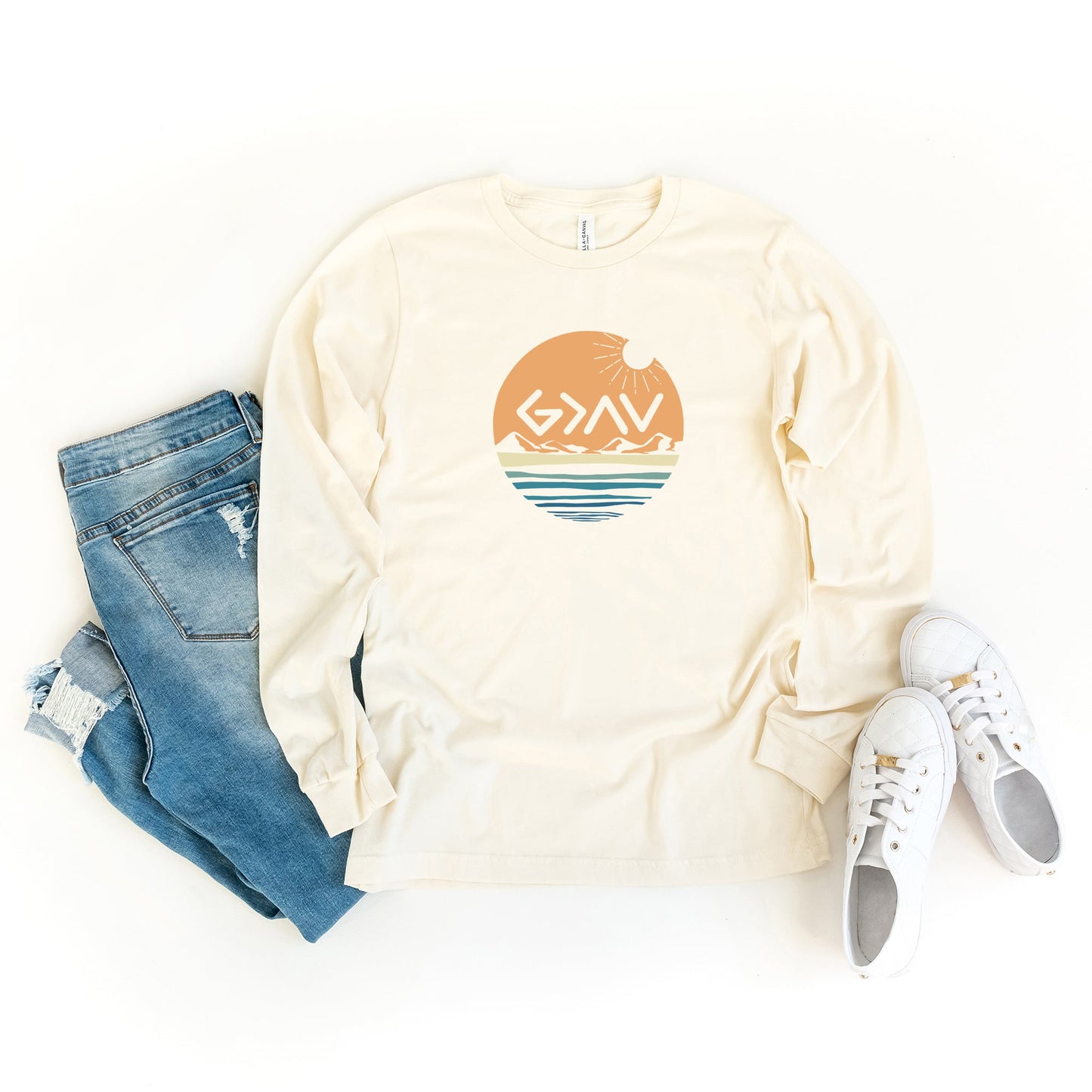 God Is Greater Sunset | Long Sleeve Crew Neck