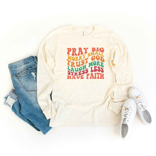 Have Faith Wavy Colorful | Long Sleeve Crew Neck