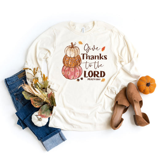 Give Thanks Pumpkins | Long Sleeve Crew Neck