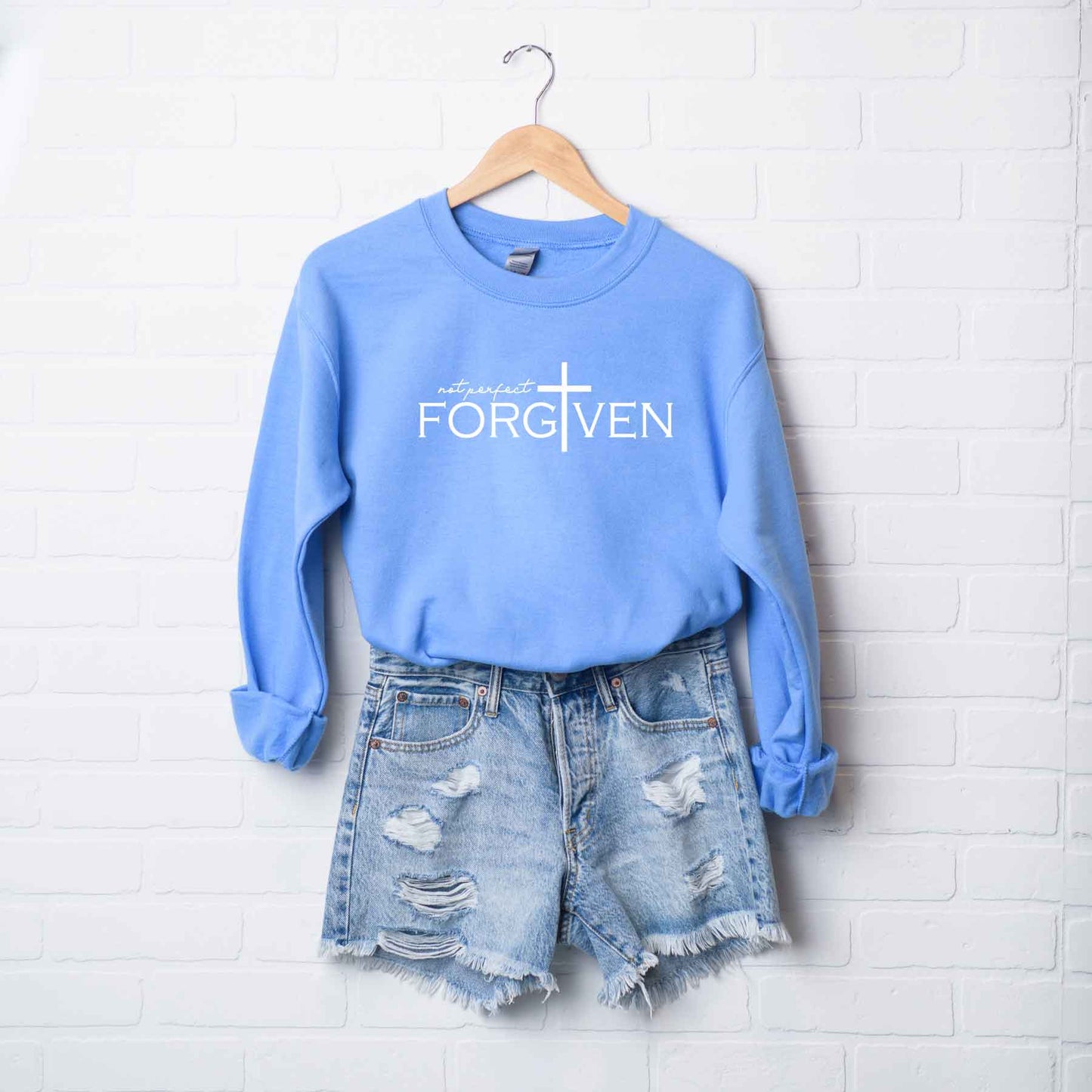 Not Perfect Forgiven Cross | Sweatshirt