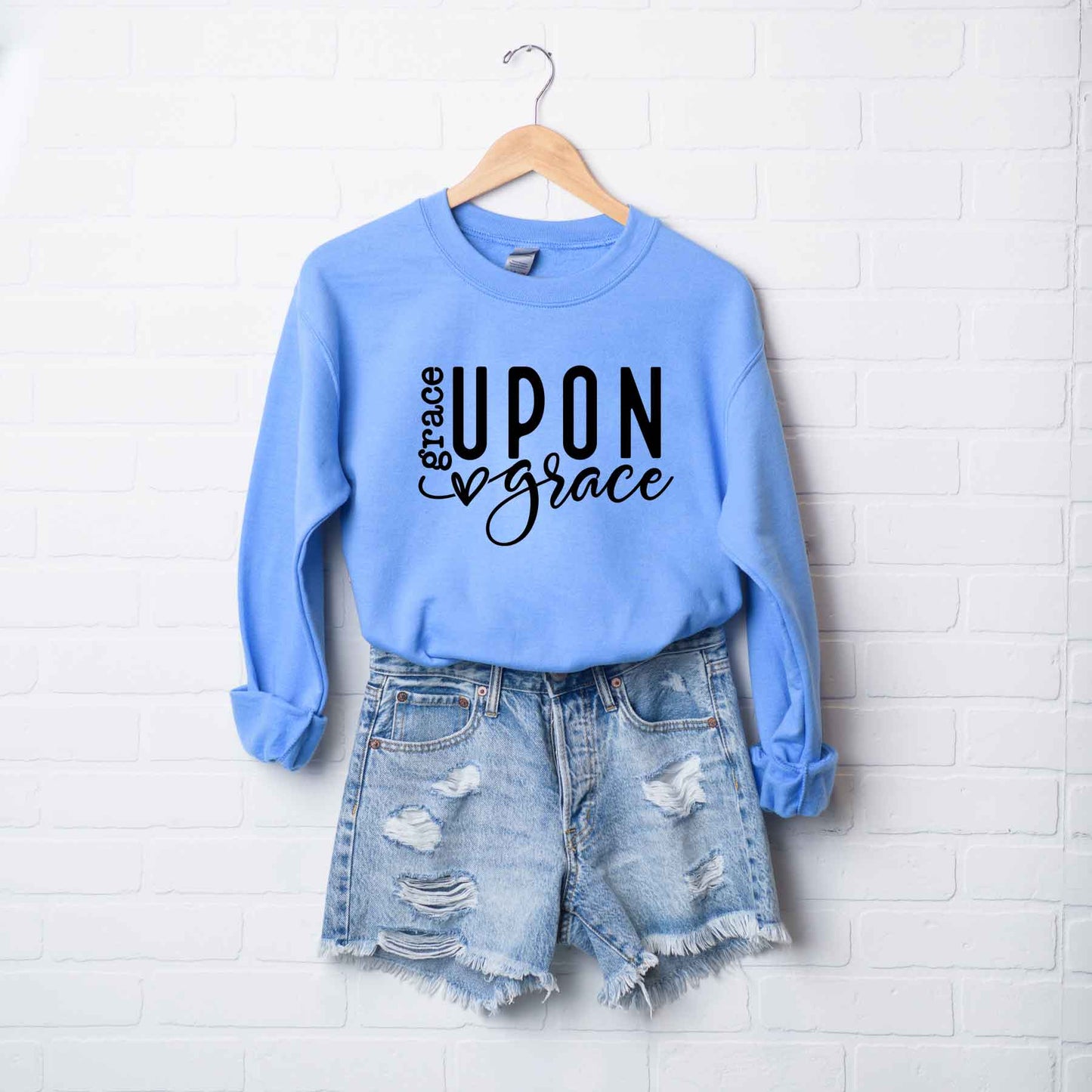 Grace Upon Grace Heart | Sweatshirt