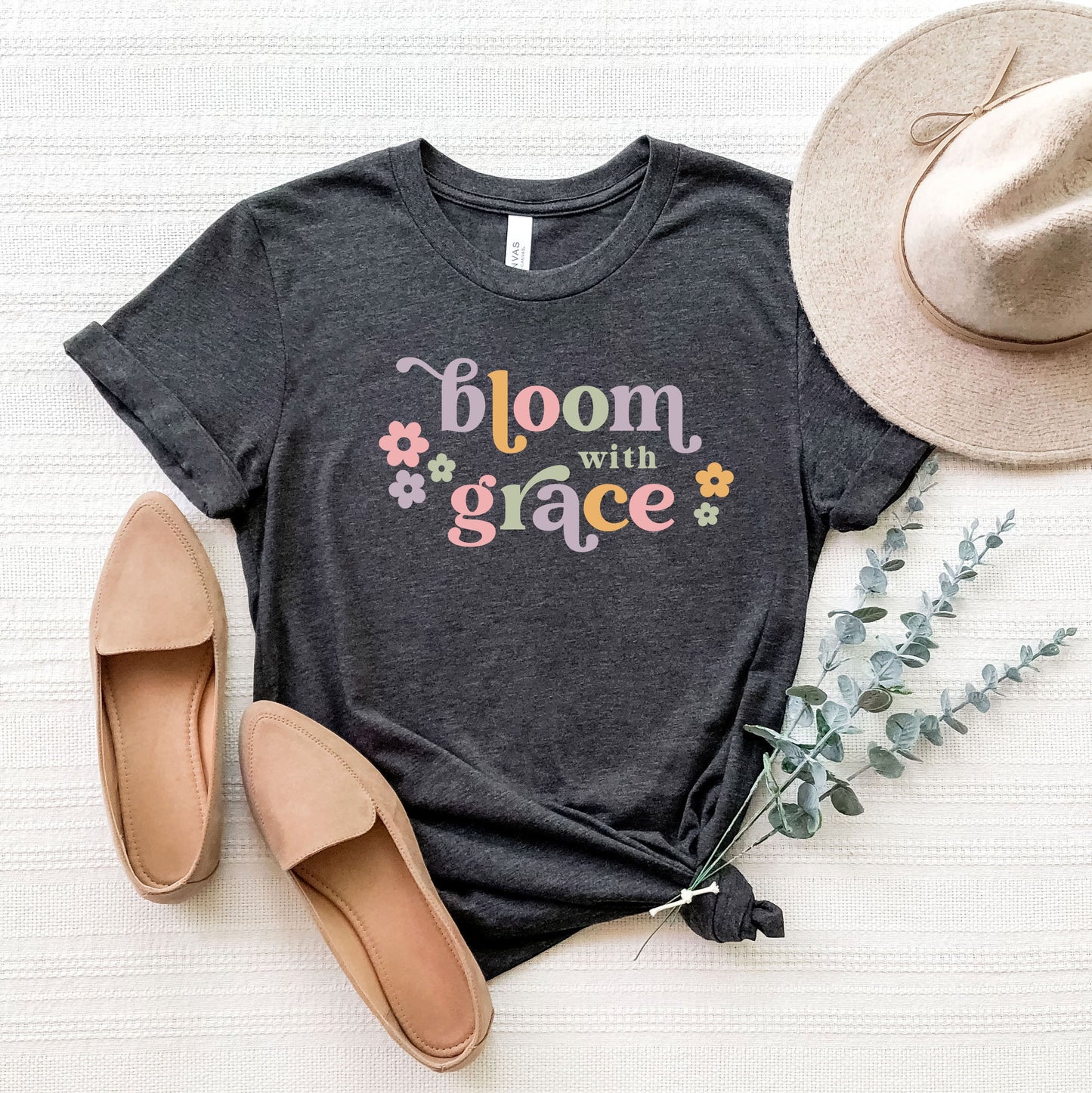 Bloom With Grace Retro | Short Sleeve Crew Neck