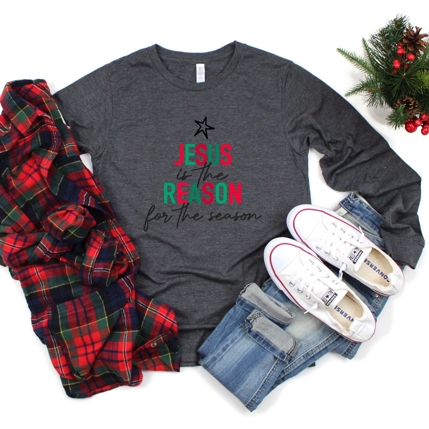 Reason For The Season Colorful | Long Sleeve Crew Neck