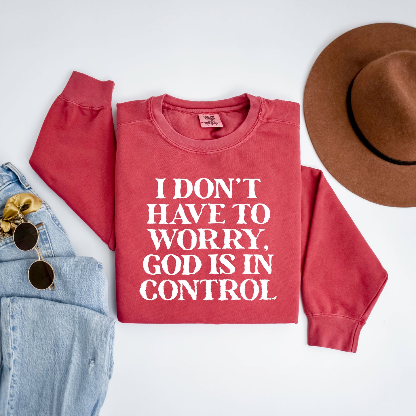 God is in Control | Garment Dyed Sweatshirt