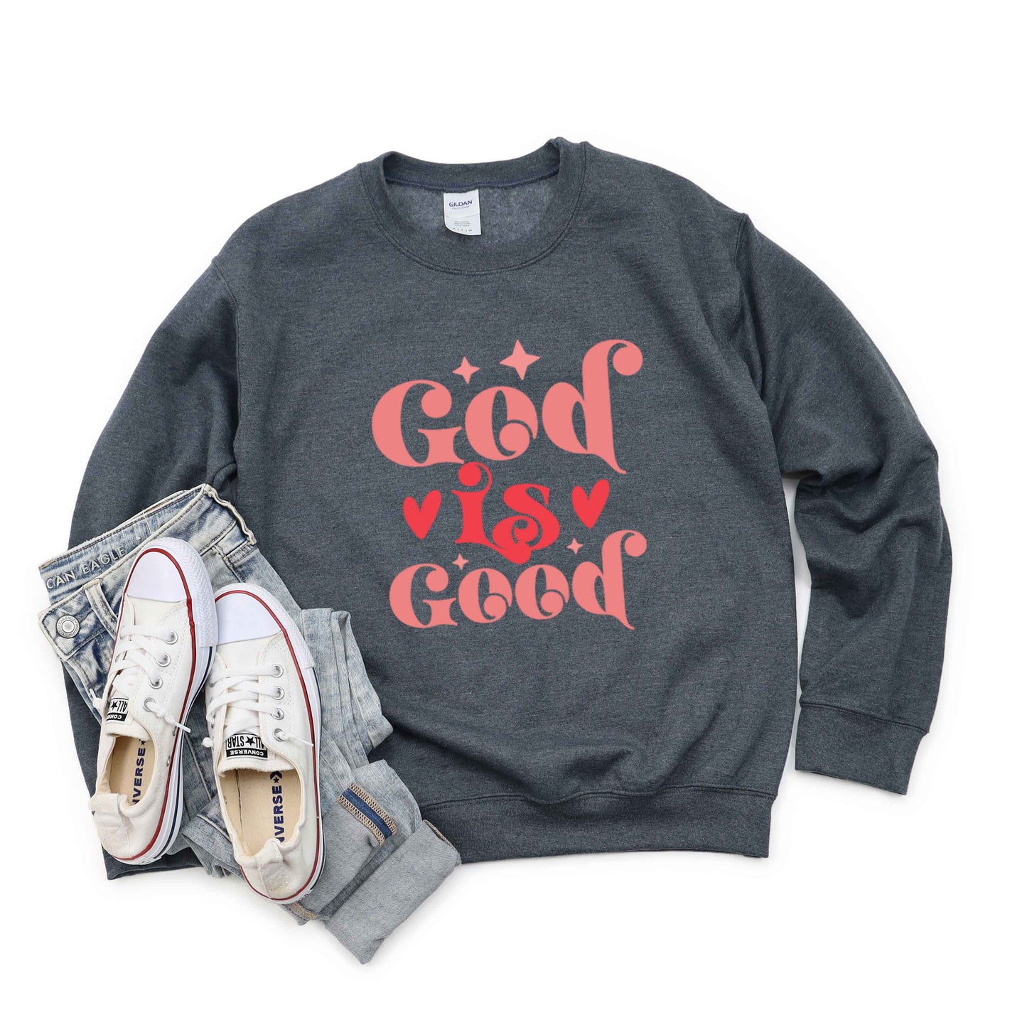 God Is Good Hearts | Sweatshirt