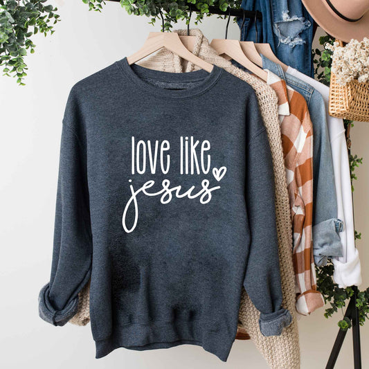 Love Like Jesus Cursive Heart | Sweatshirt