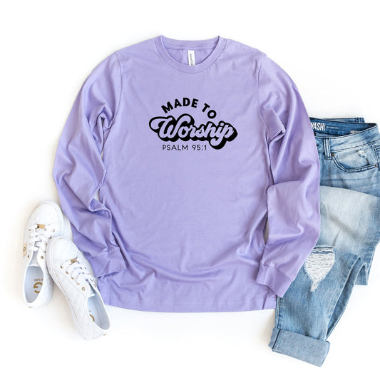 Retro Made To Worship | Long Sleeve Crew Neck