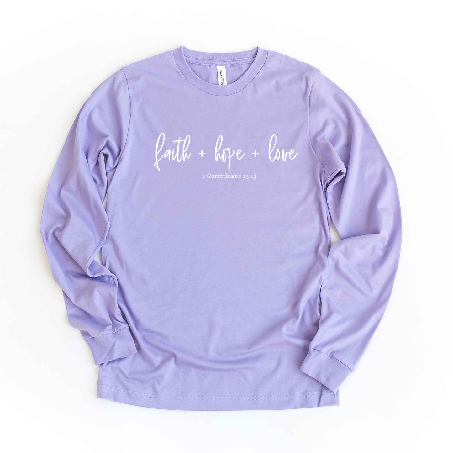 Faith Hope Love Scripture | Long Sleeve Crew Neck