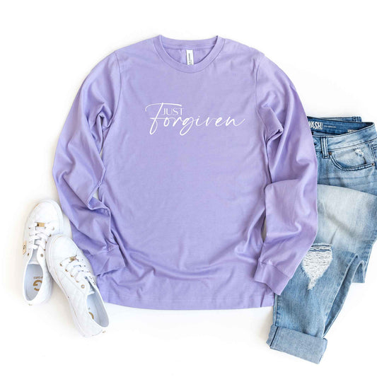 Just Forgiven Cursive | Long Sleeve Crew Neck