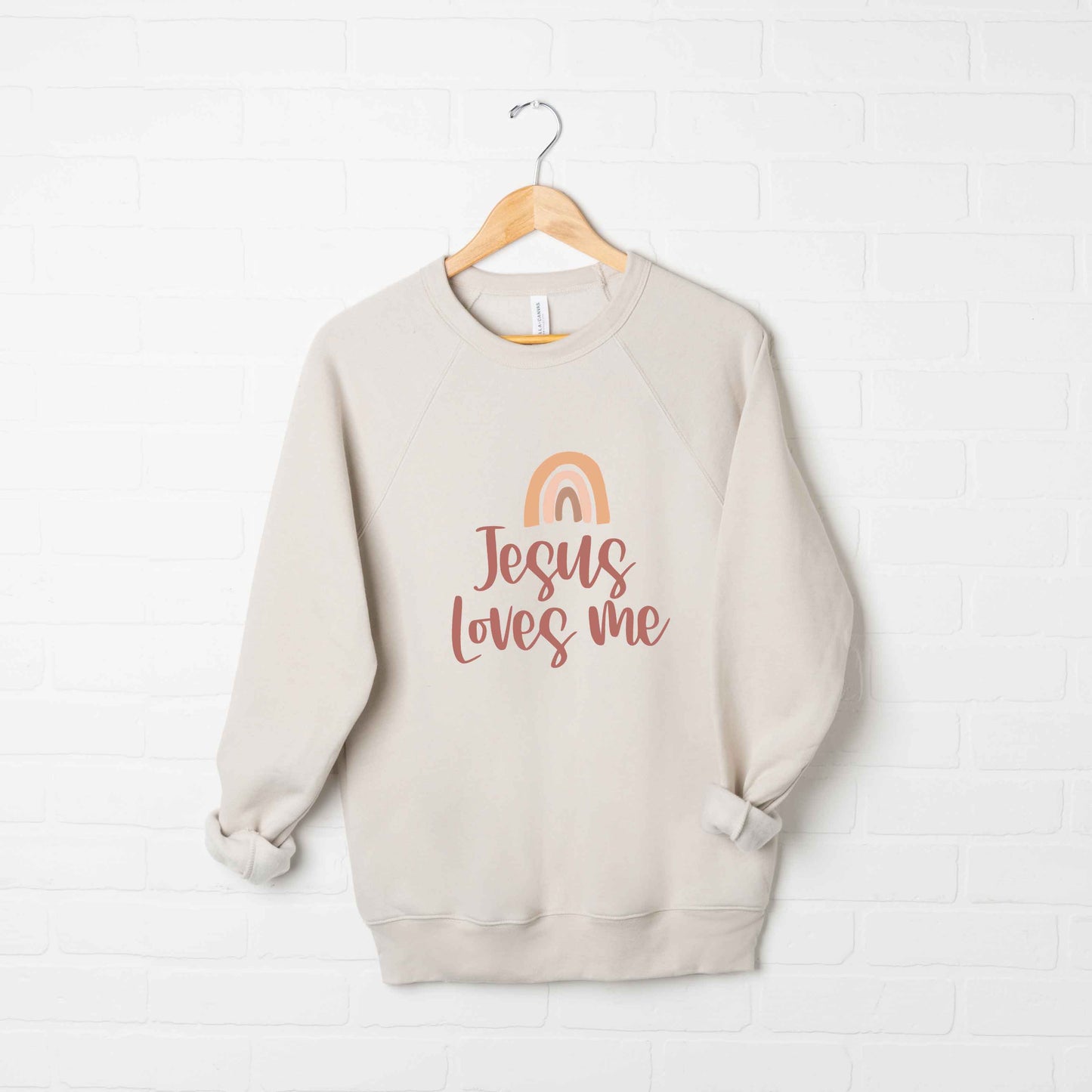 Jesus Loves Me Rainbow | Bella Canvas Premium Sweatshirt