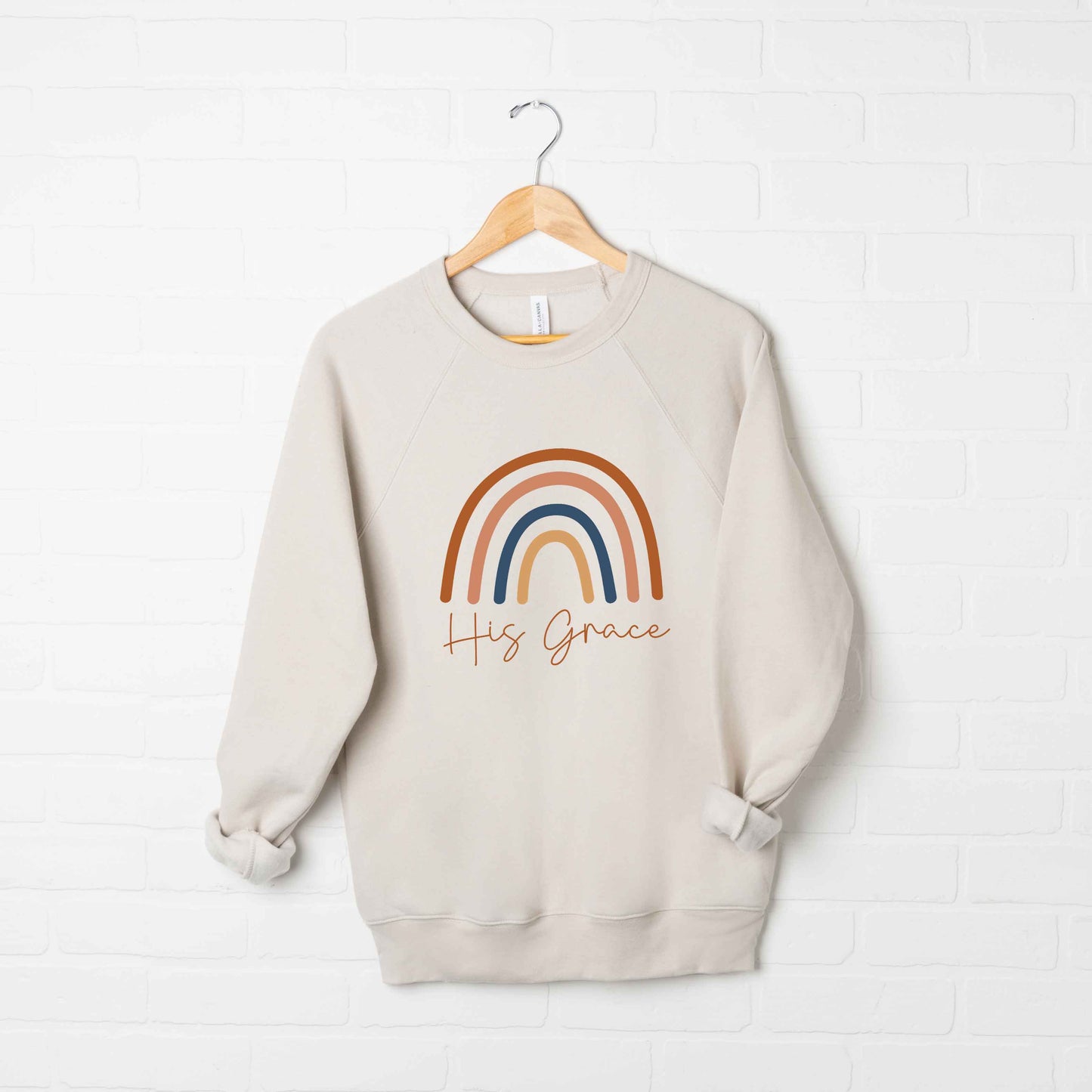 His Grace Rainbow | Bella Canvas Premium Sweatshirt