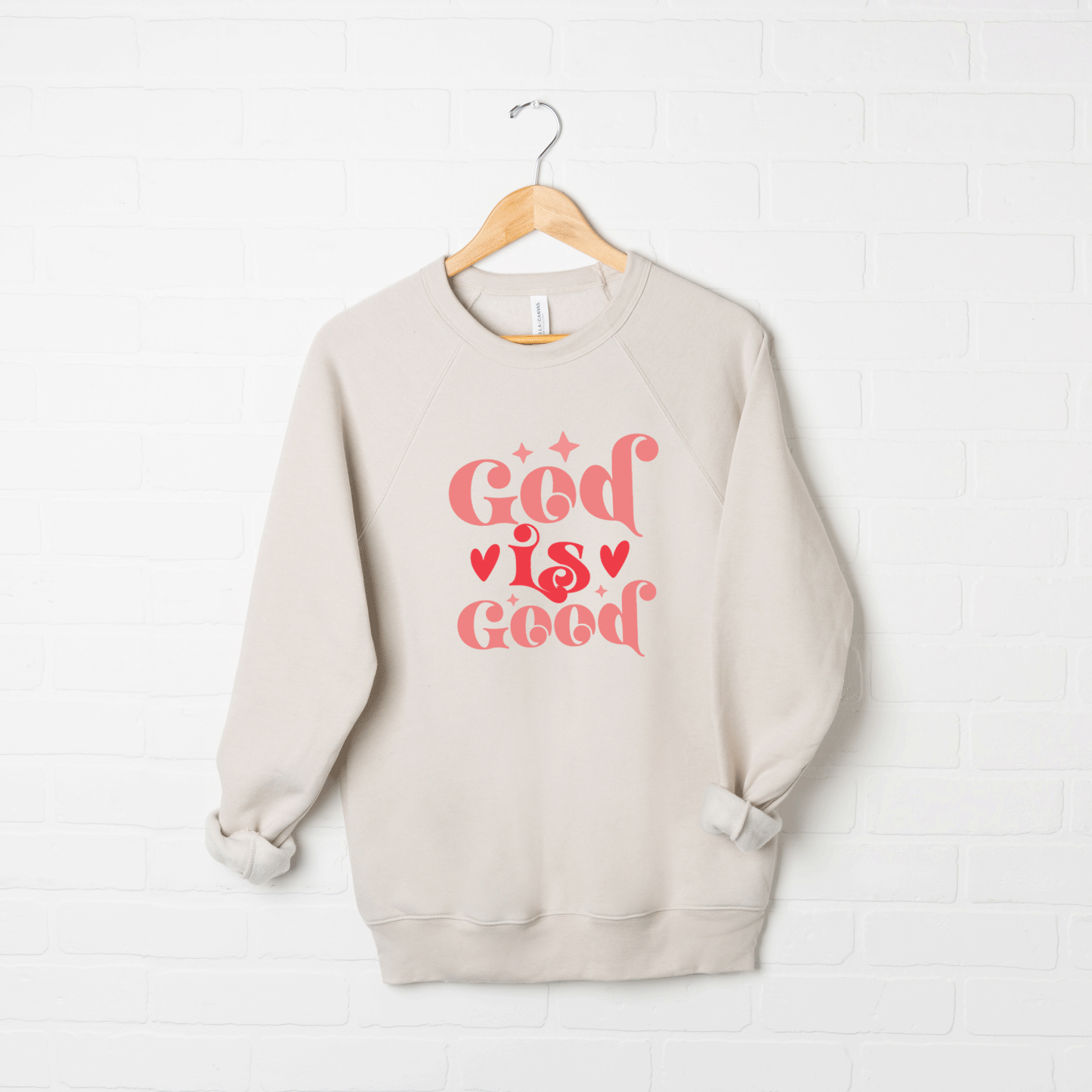 God Is Good Hearts | Bella Canvas Premium Sweatshirt