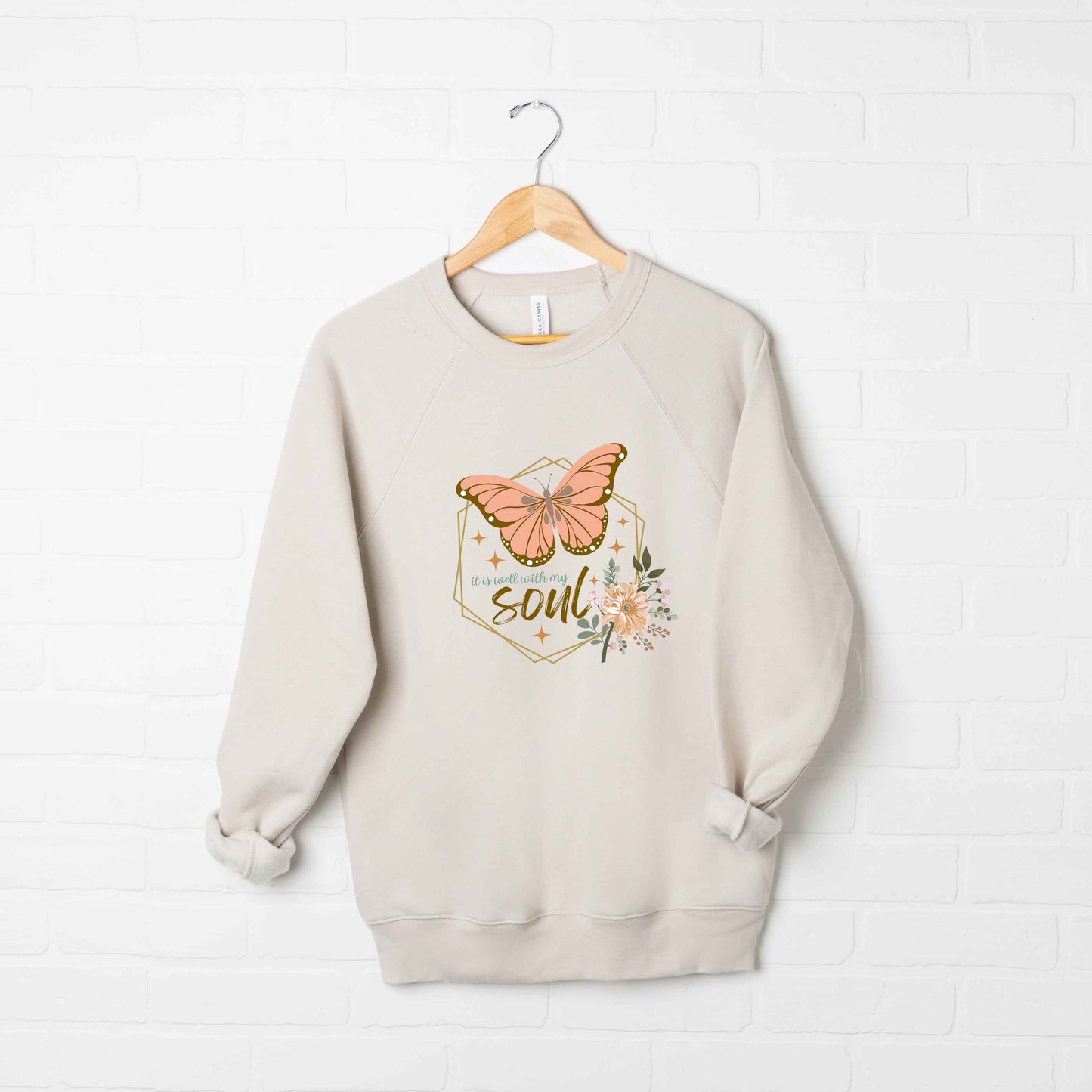 It Is Well Butterfly | Bella Canvas Premium Sweatshirt