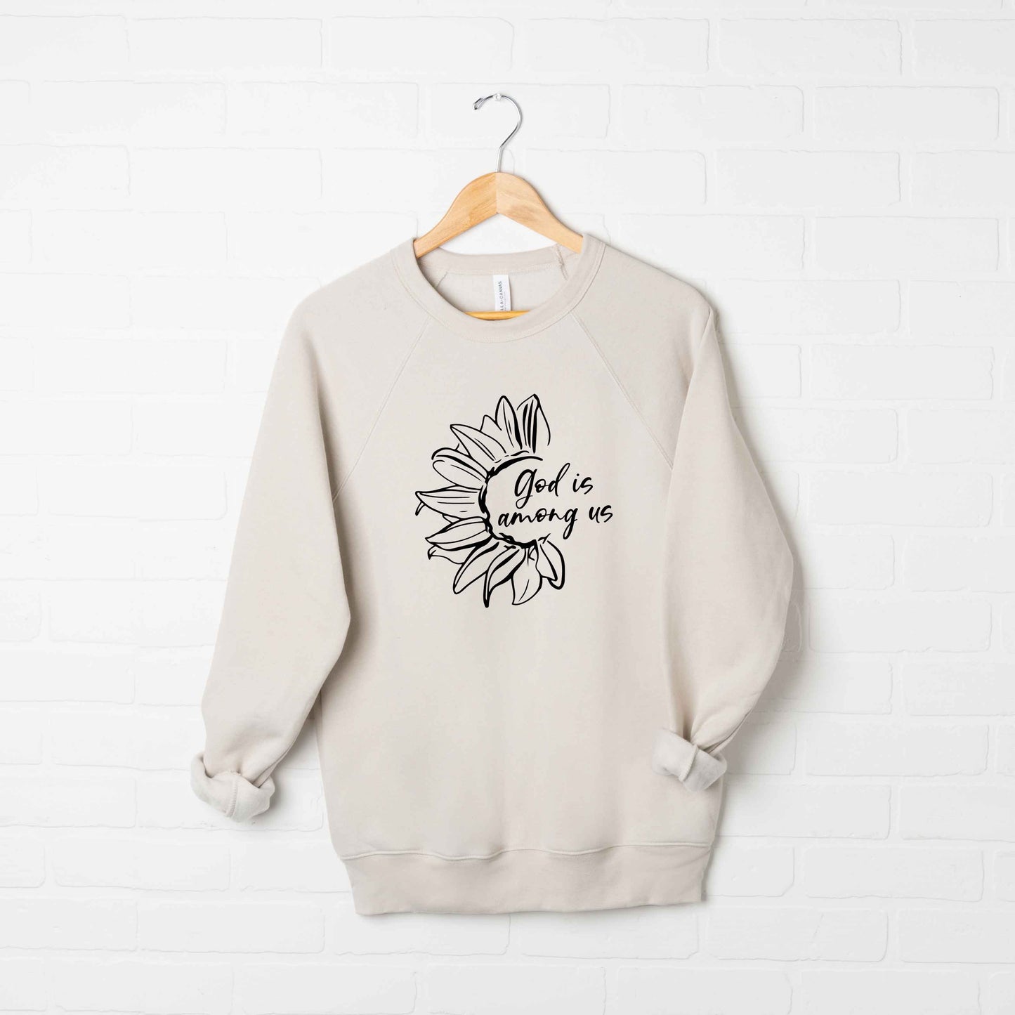 God Is Among Us Flower | Bella Canvas Premium Sweatshirt