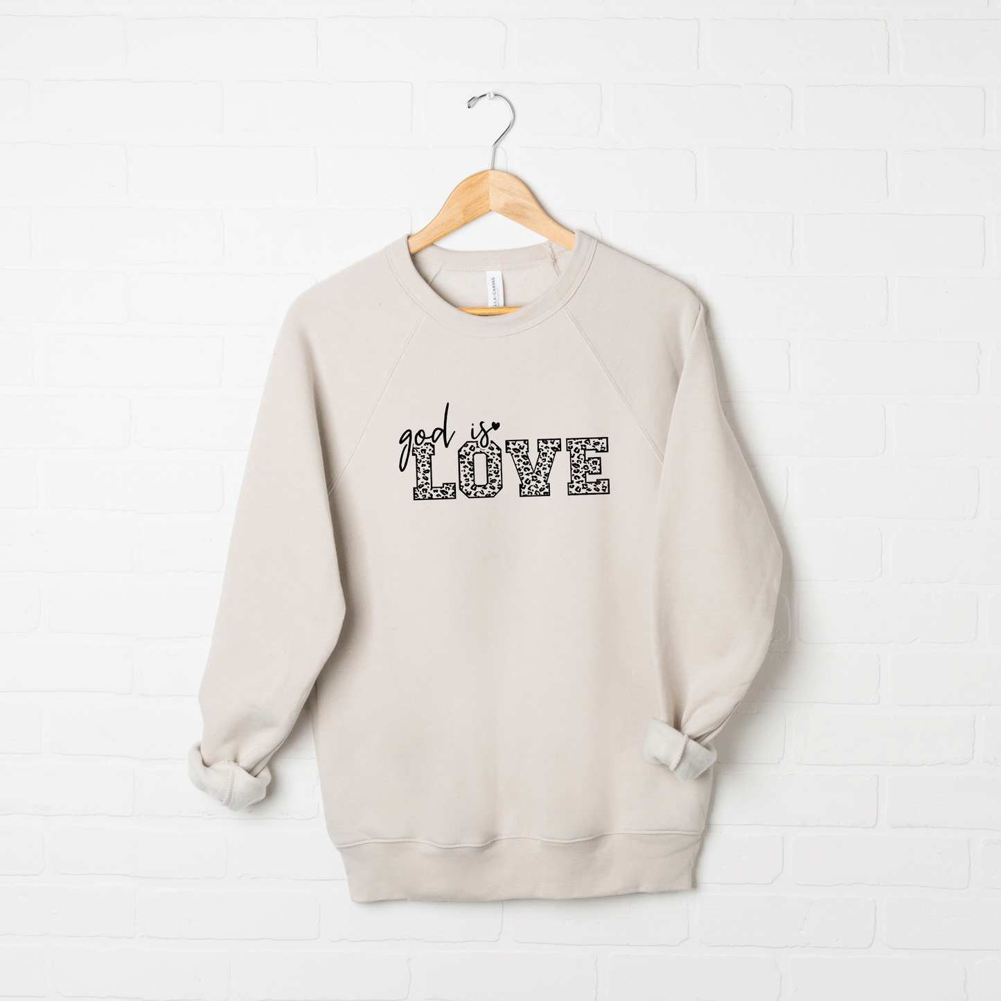 God Is Love Leopard | Bella Canvas Premium Sweatshirt