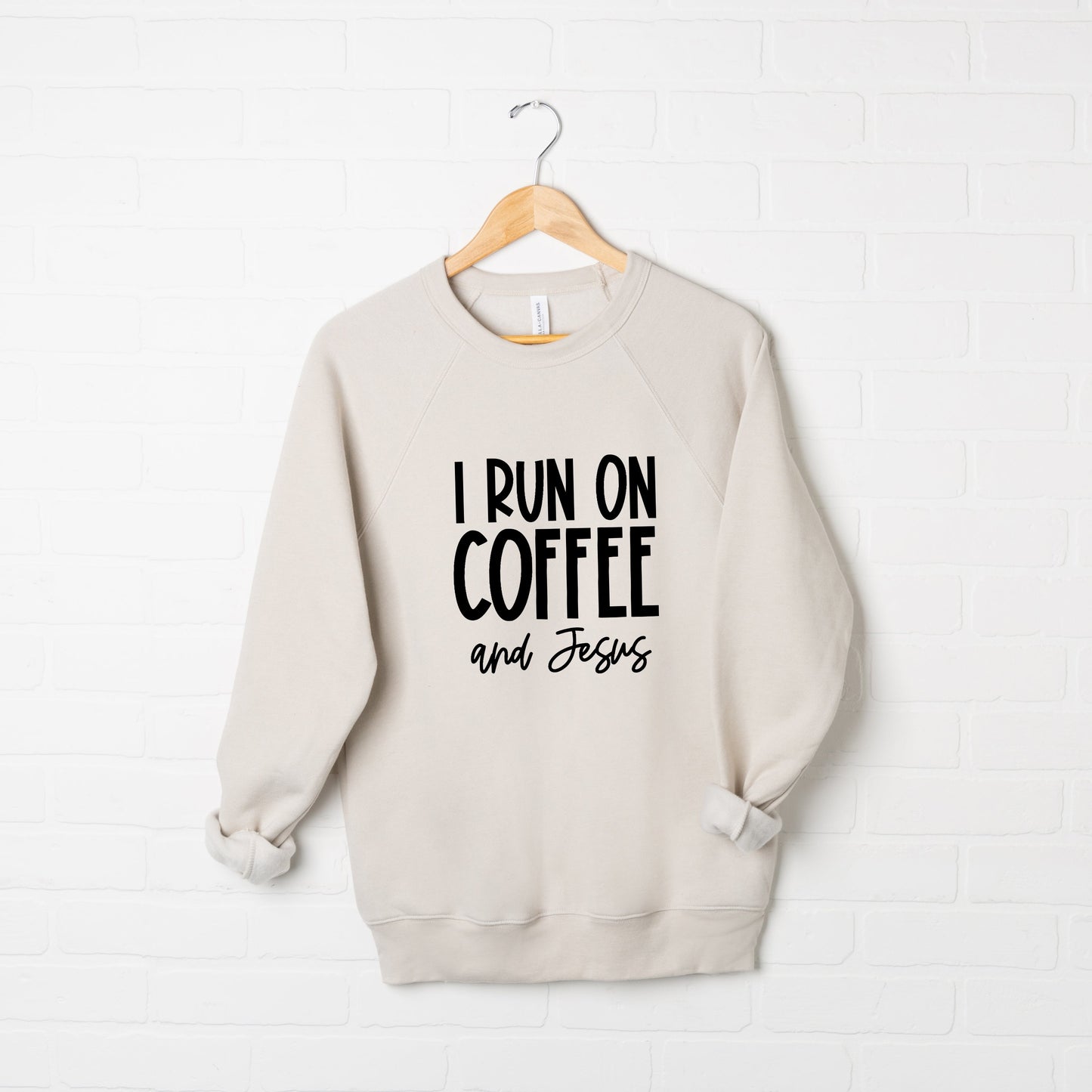 I Run On Coffee And Jesus | Bella Canvas Premium Sweatshirt