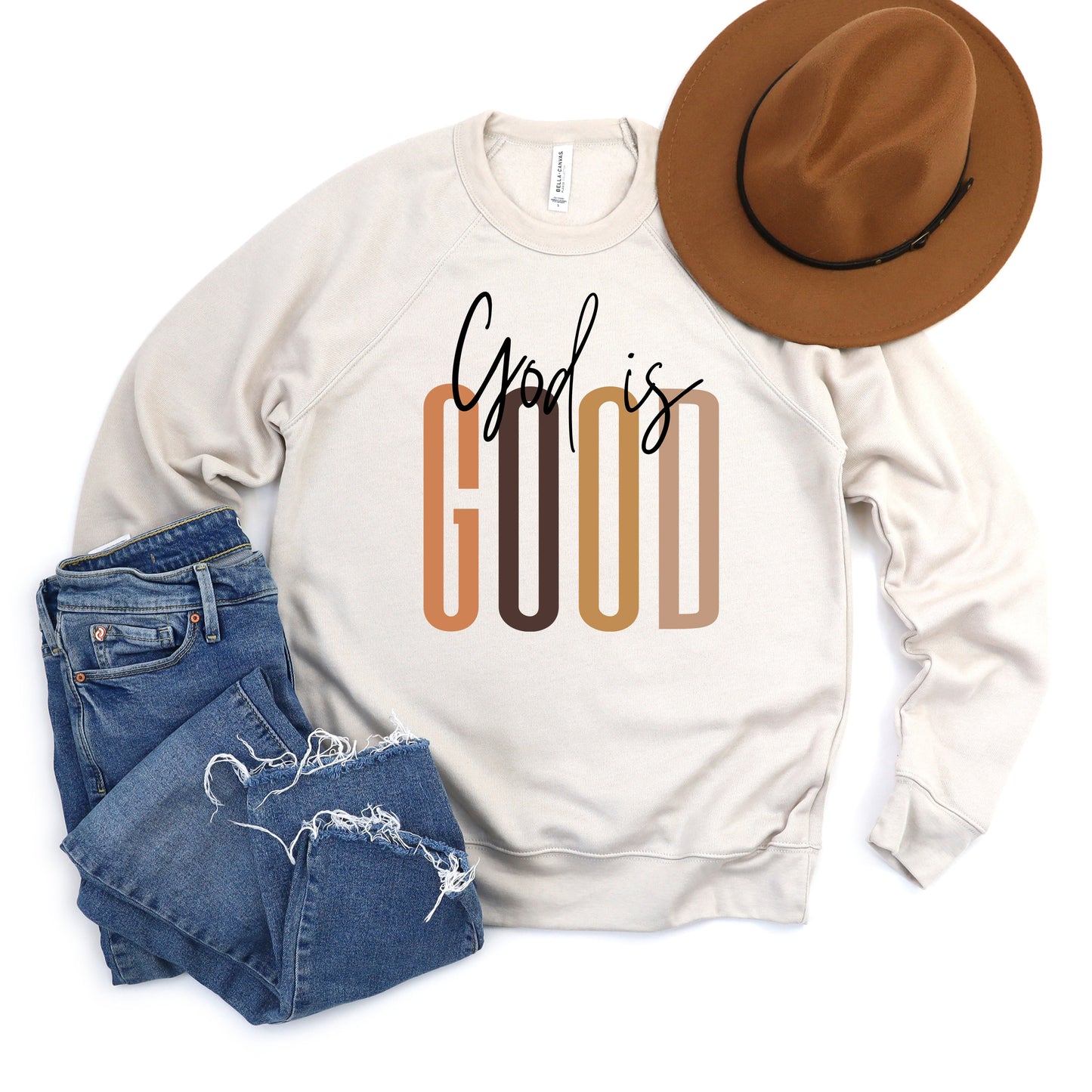 God Is Good Cursive | Bella Canvas Sweatshirt