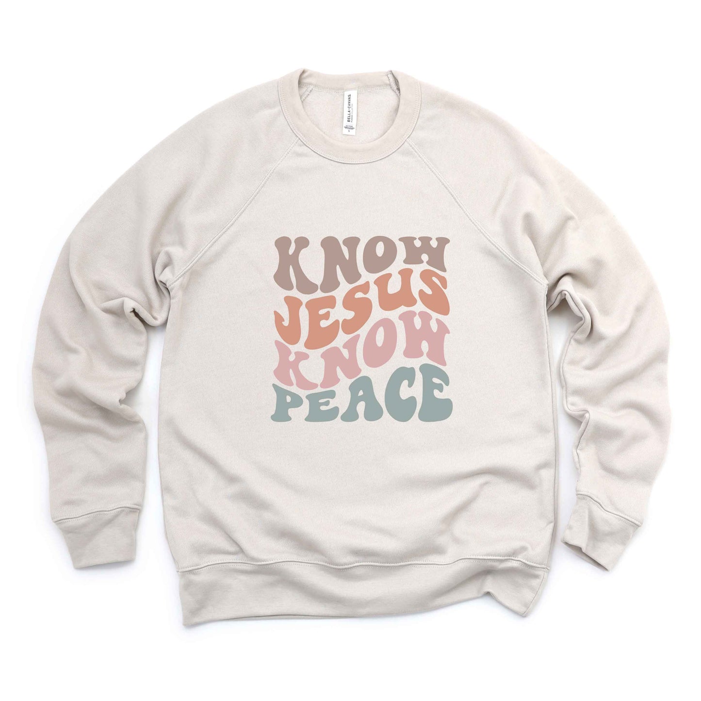 Know Jesus Know Peace Wavy | Bella Canvas Premium Sweatshirt