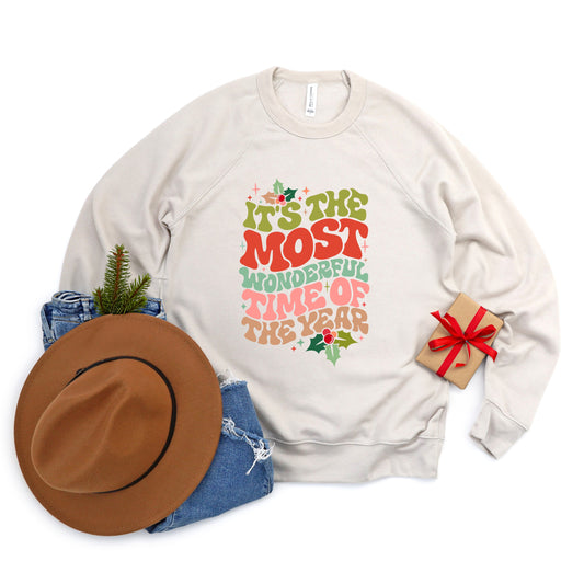 Most Wonderful Time Of Year Holly | Bella Canvas Sweatshirt