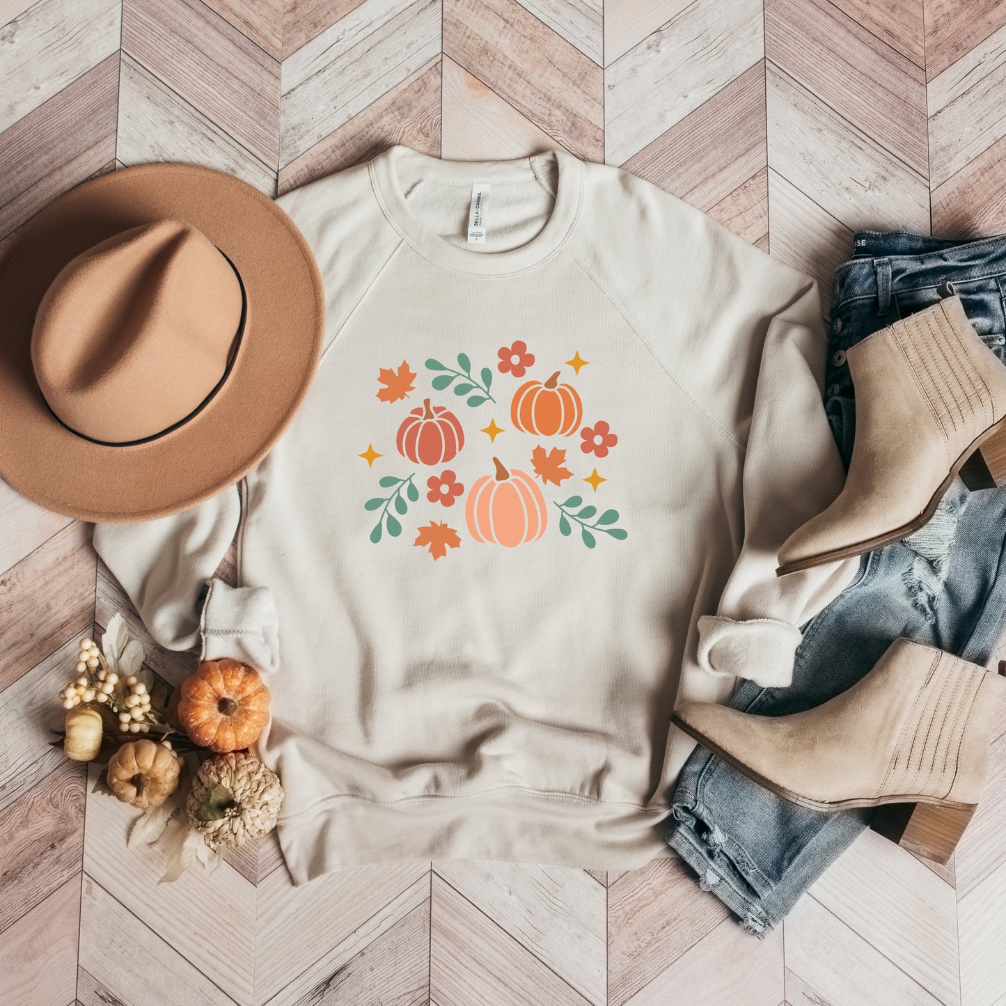 Pastel Pumpkins | Bella Canvas Sweatshirt